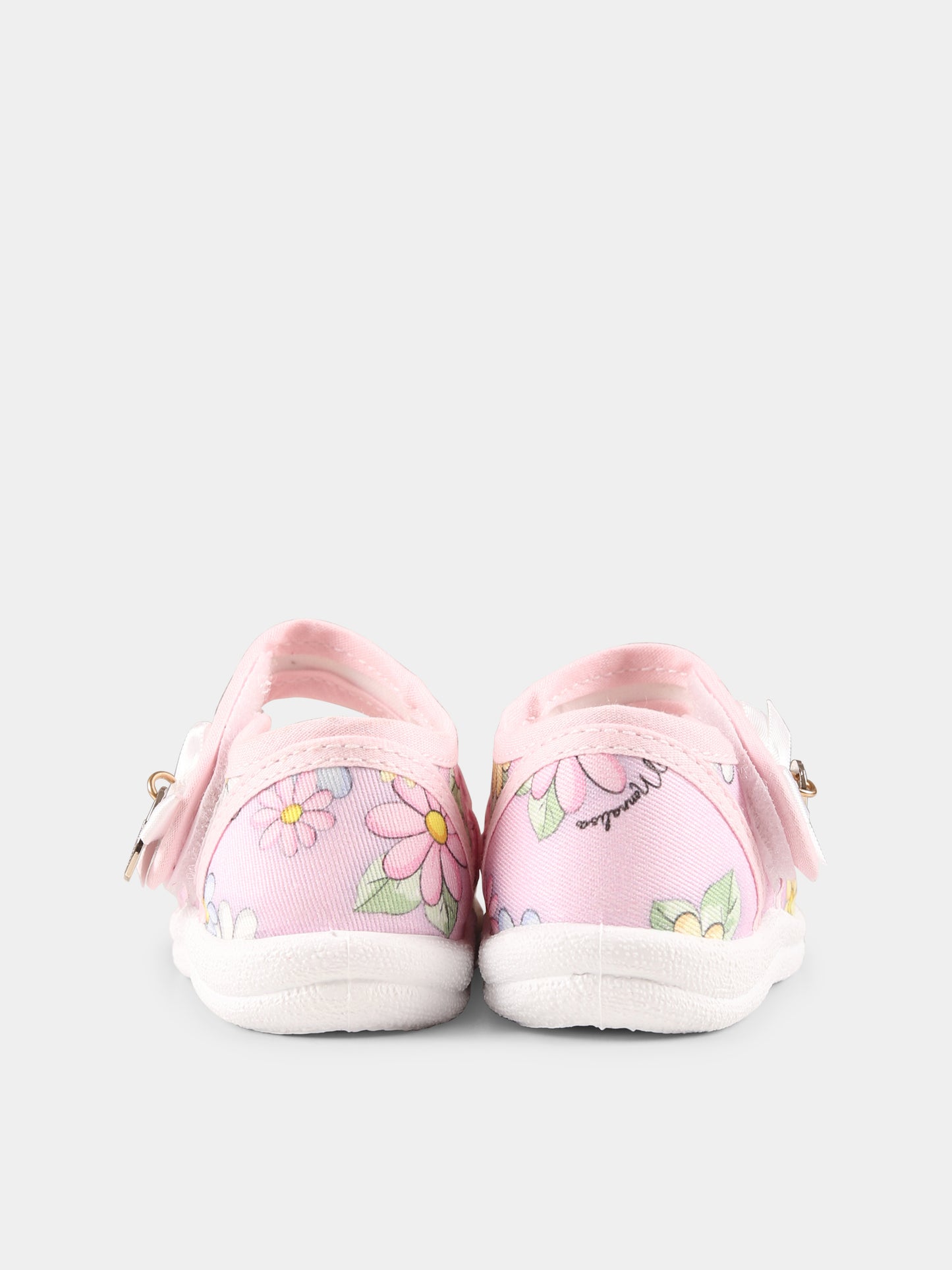 Ballerines roses pour bébé fille avec marguerites