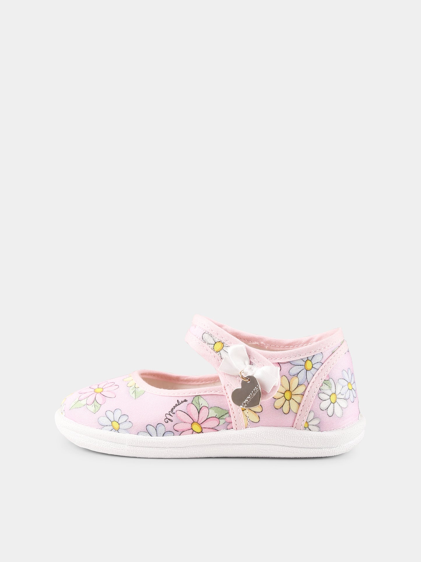 Ballerines roses pour fille avec marguerites