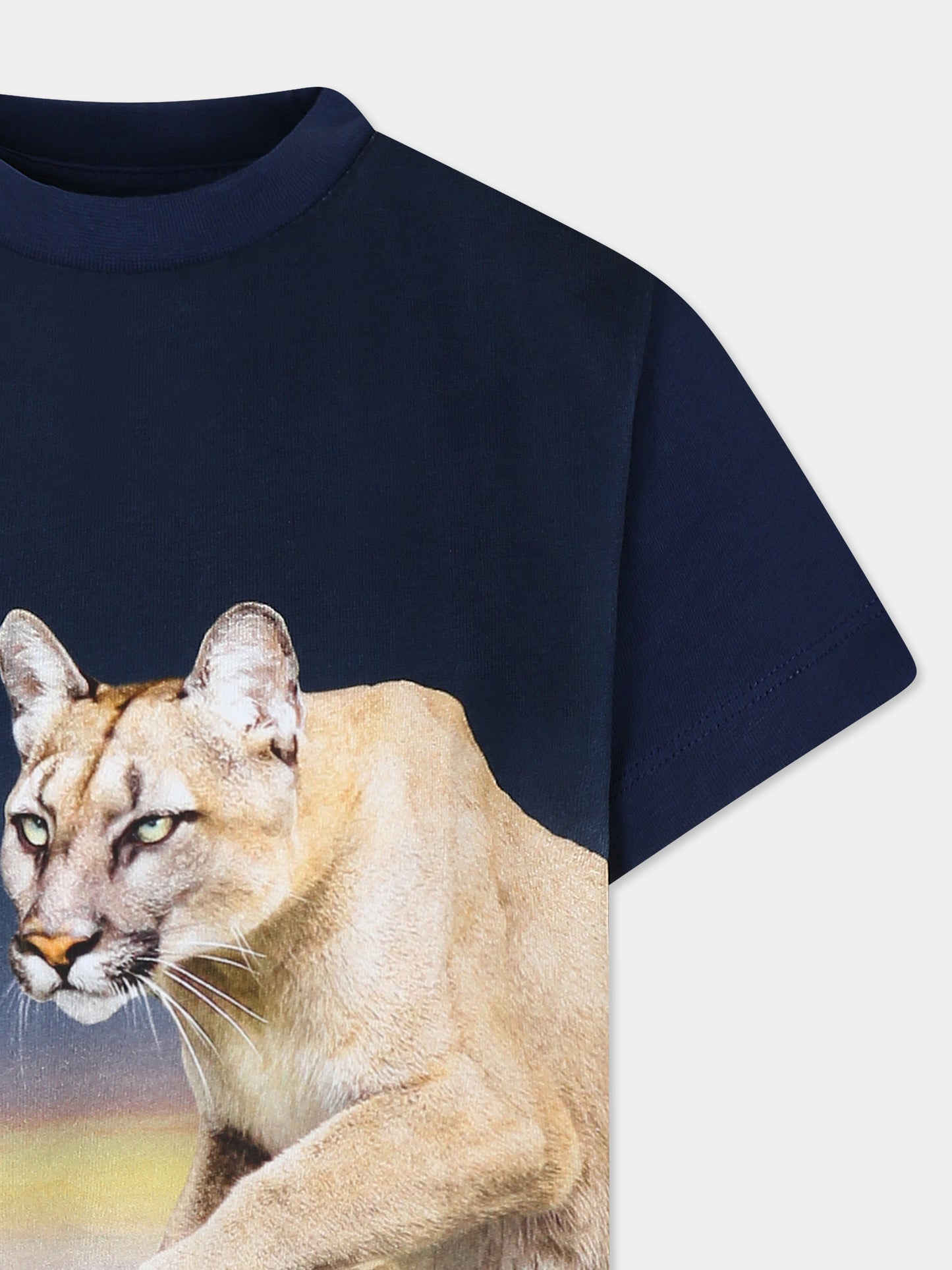 T-shirt bleu pour garçon avec imprimé puma