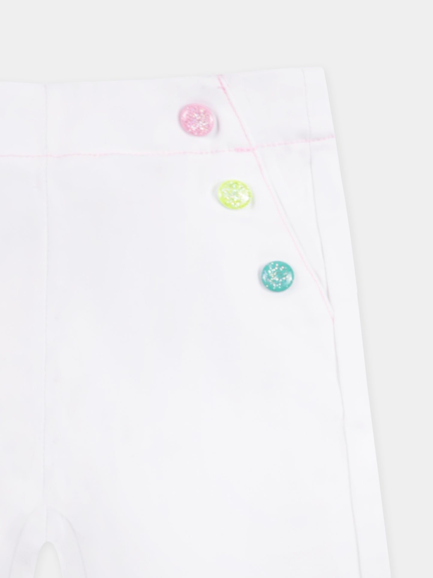 Pantalon blanc pour fille avec logo