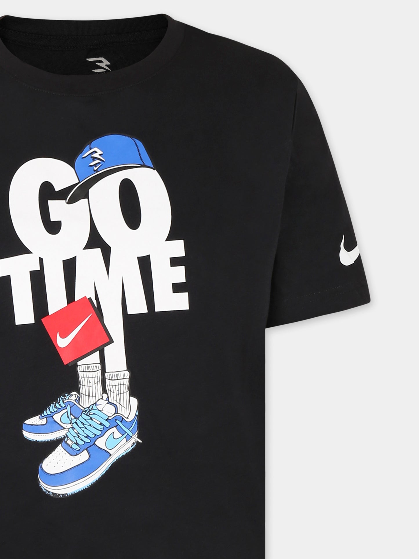T-shirt noir pour garçon avec écriture
