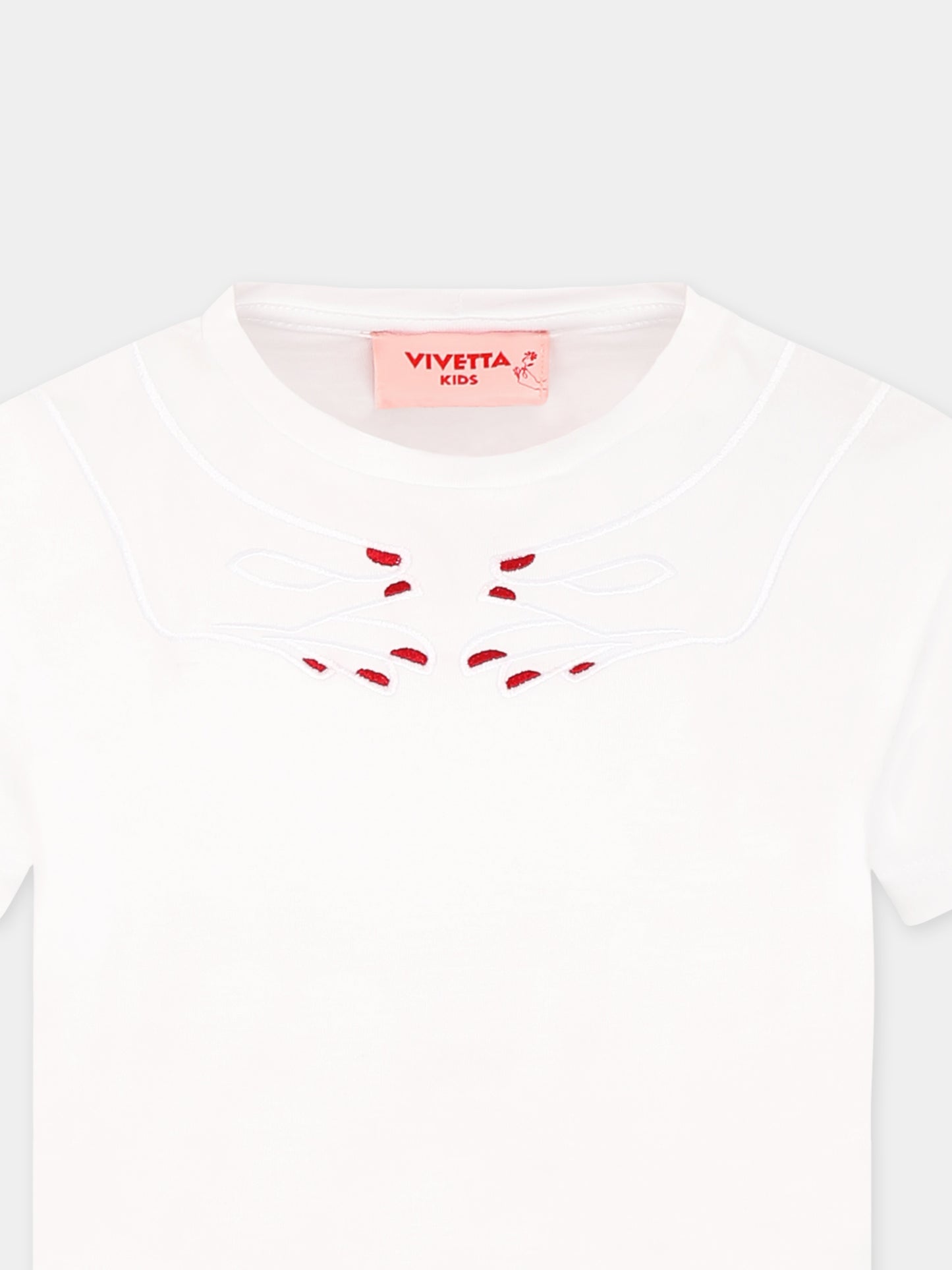 T-shirt blanc pour fille avec mains