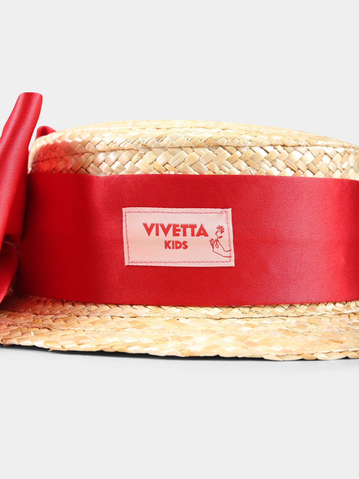 Cappello di paglia beige per bambina con fiocco,Vivetta Kids,VE2509RS