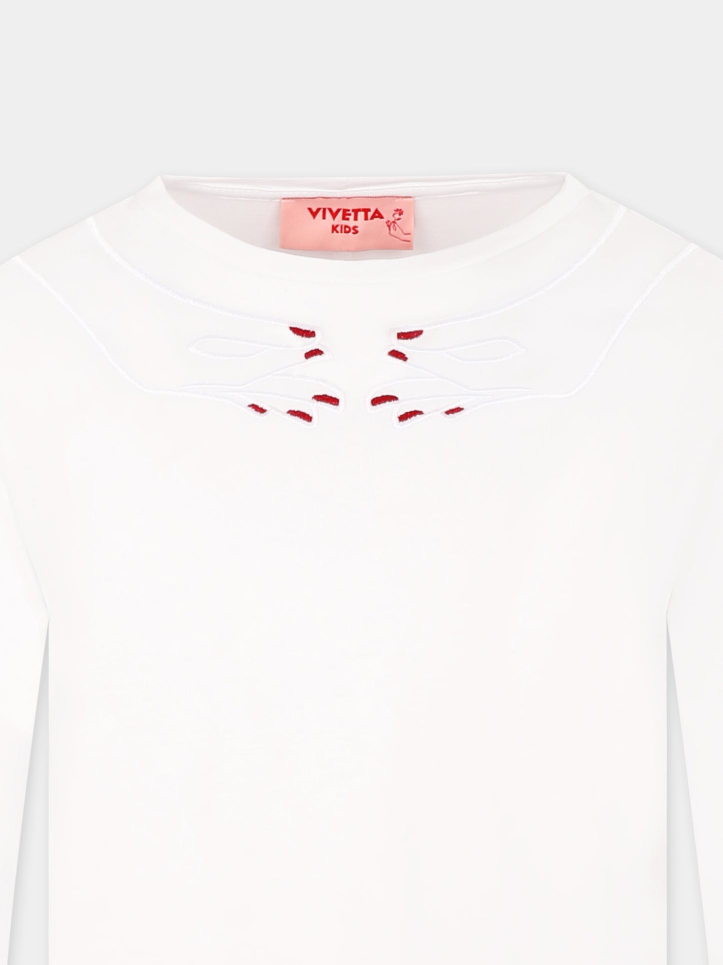 T-shirt blanc pour fille avec mains