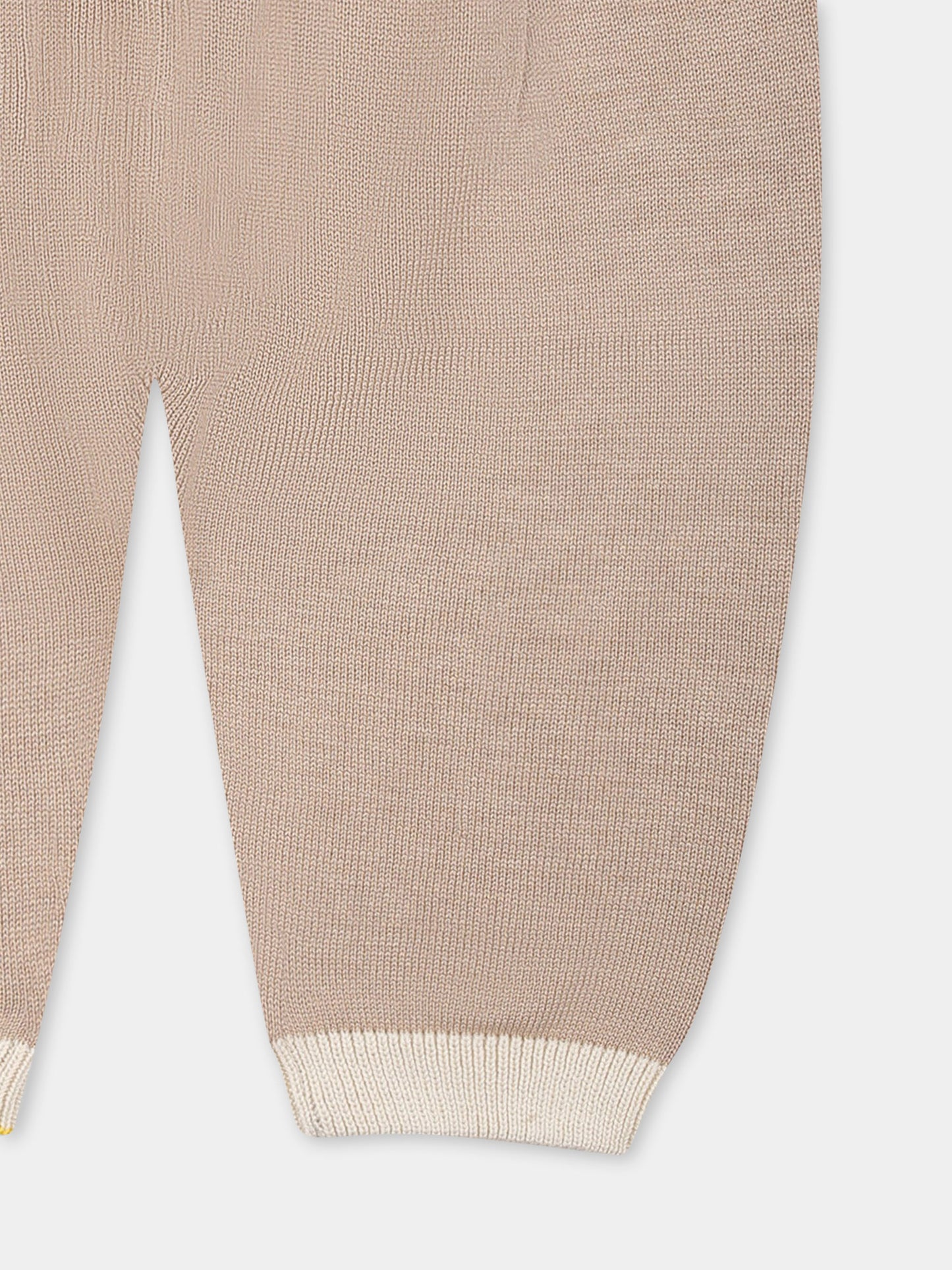 Pantalon beige pour bébé garçon avec vagues