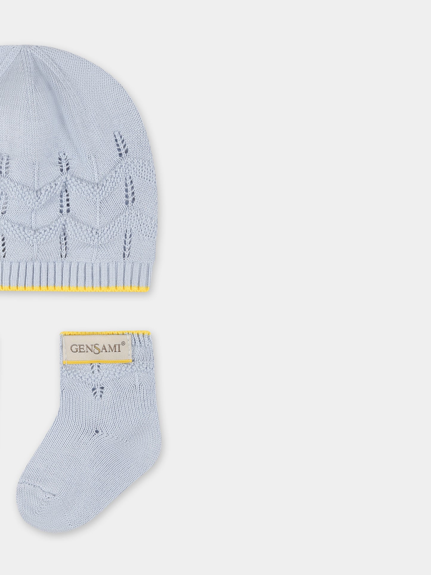 Set accessori celeste per neonato,Gensami,BOX04-B-ONDA SILVER BLUE