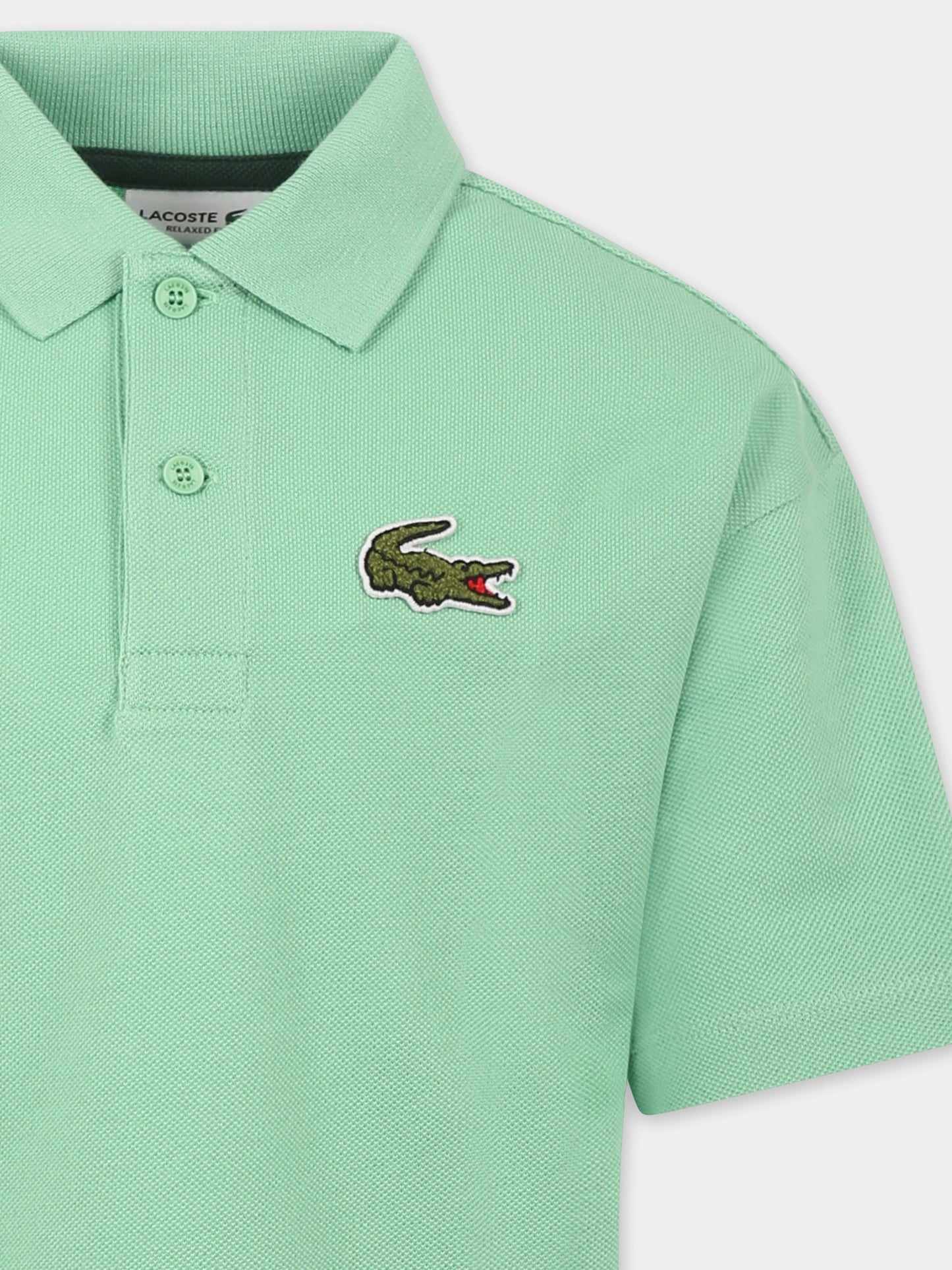 Polo verde per bambini con coccodrillo,Lacoste,PJ2482 TTF