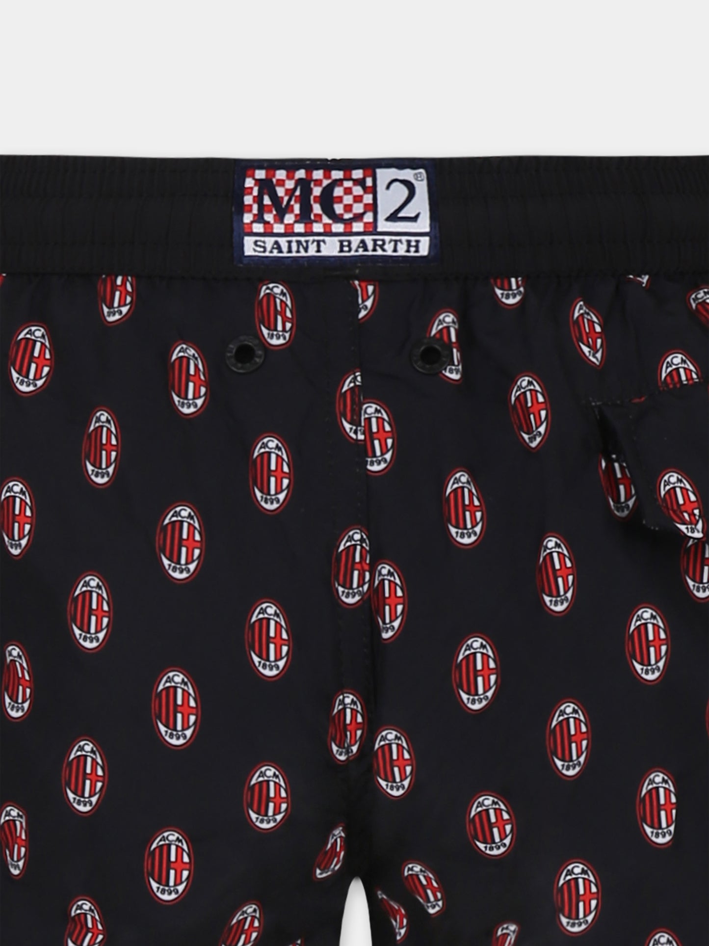 Short de bain noir pour garçon avec logo Milan