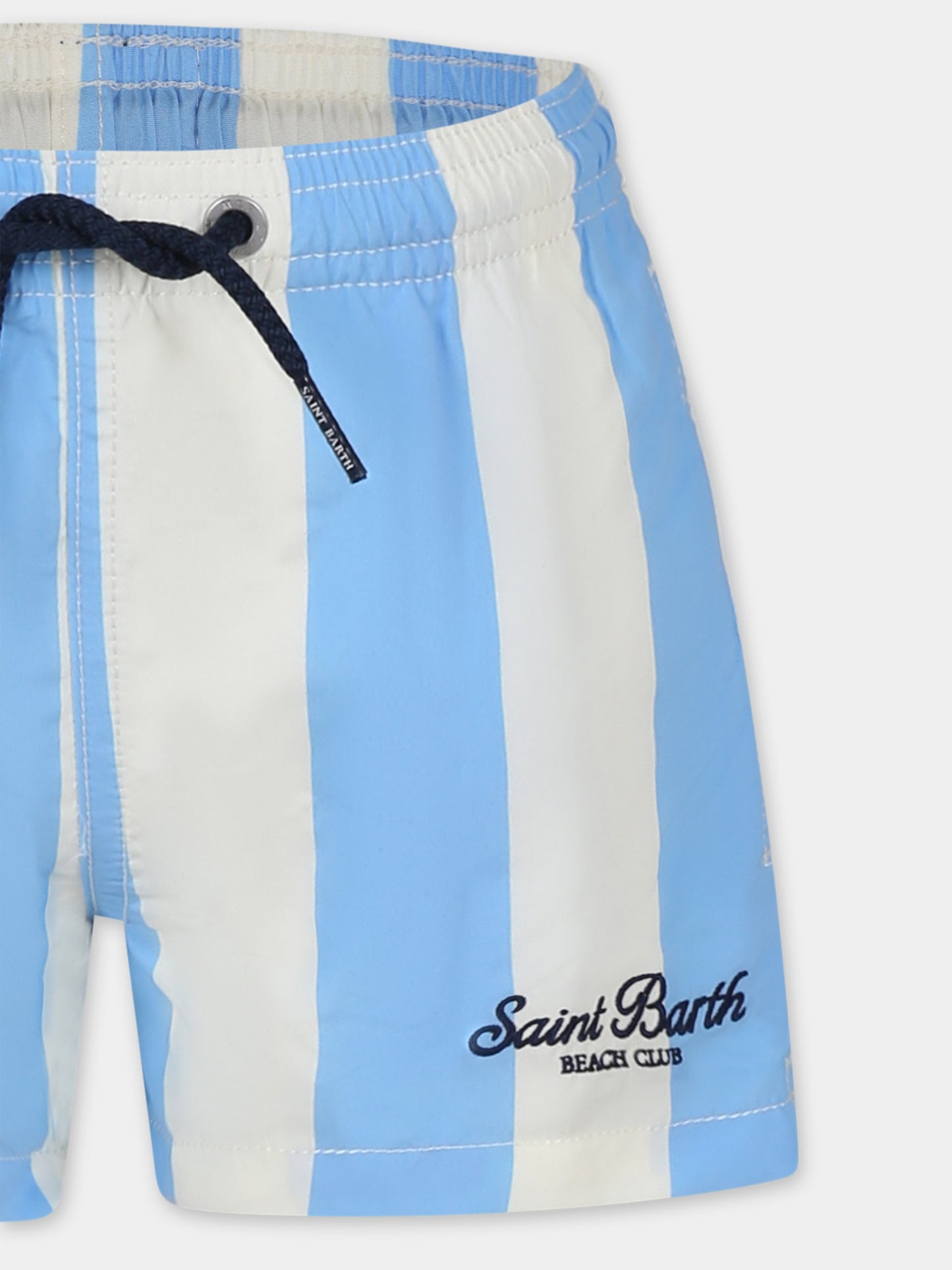Short de bain bleu clair pour garçon avec logo