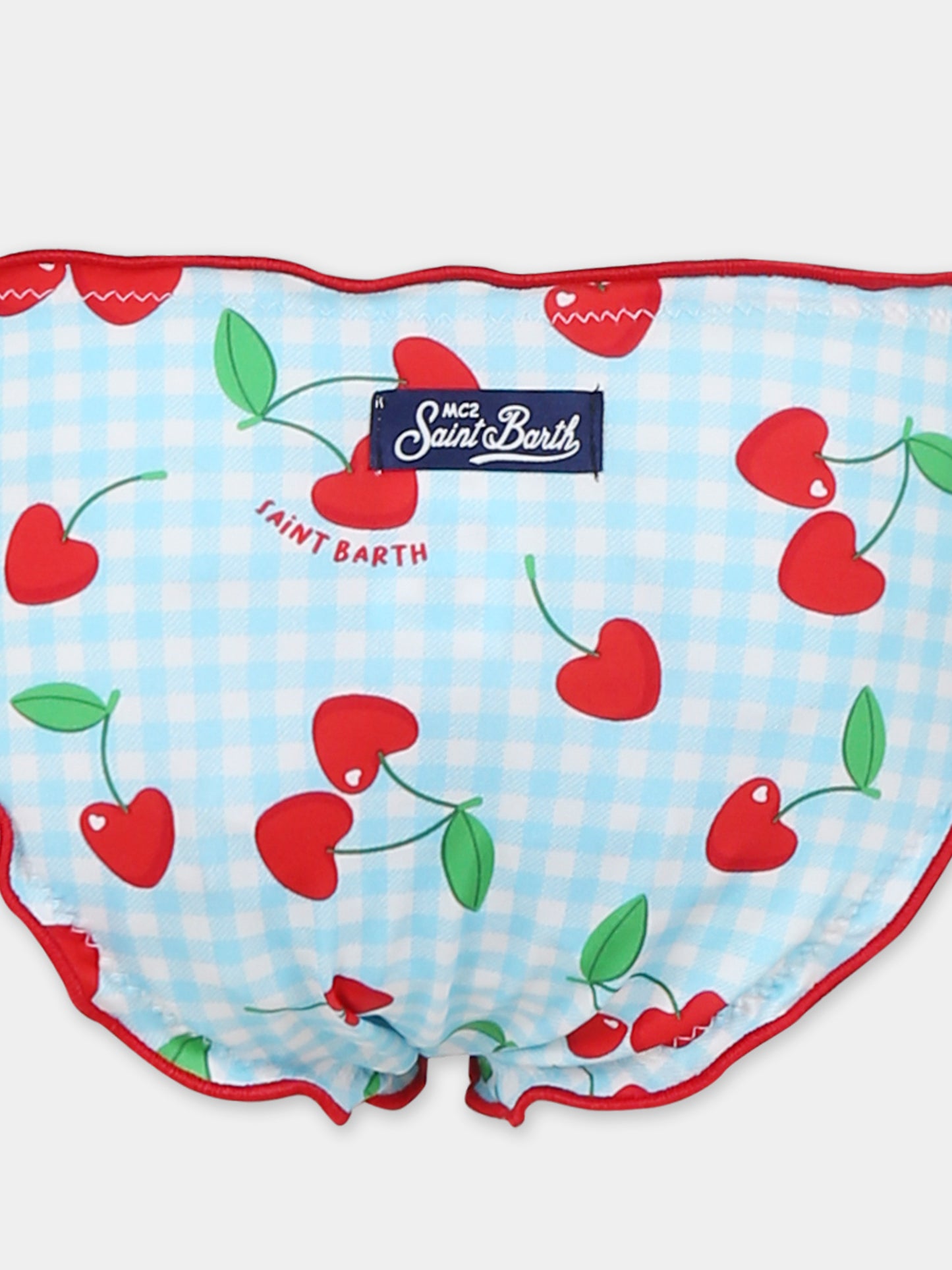 Bikini bleu clair pour fille avec cerises