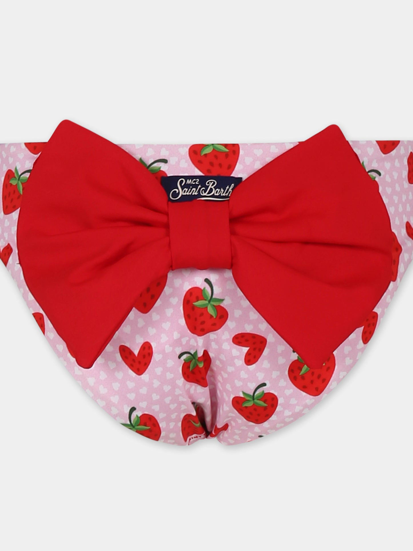 Slip de bain rose pour fille avec fraises