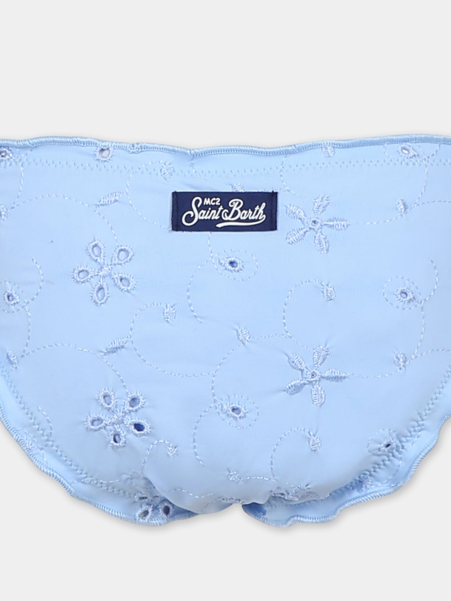 Bikini bleu clair pour fille avec fleurs