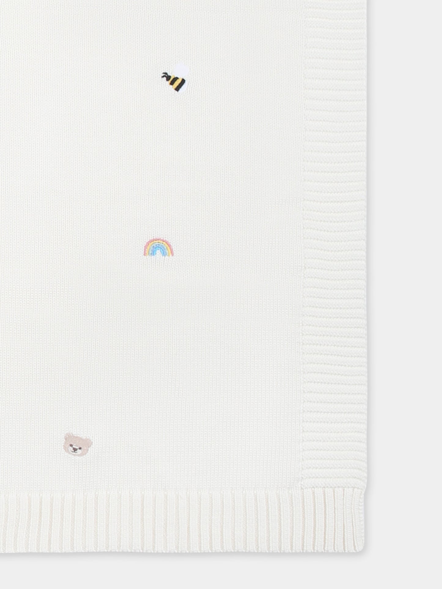 Couverture ivoire pour bébé enfants avec abeilles