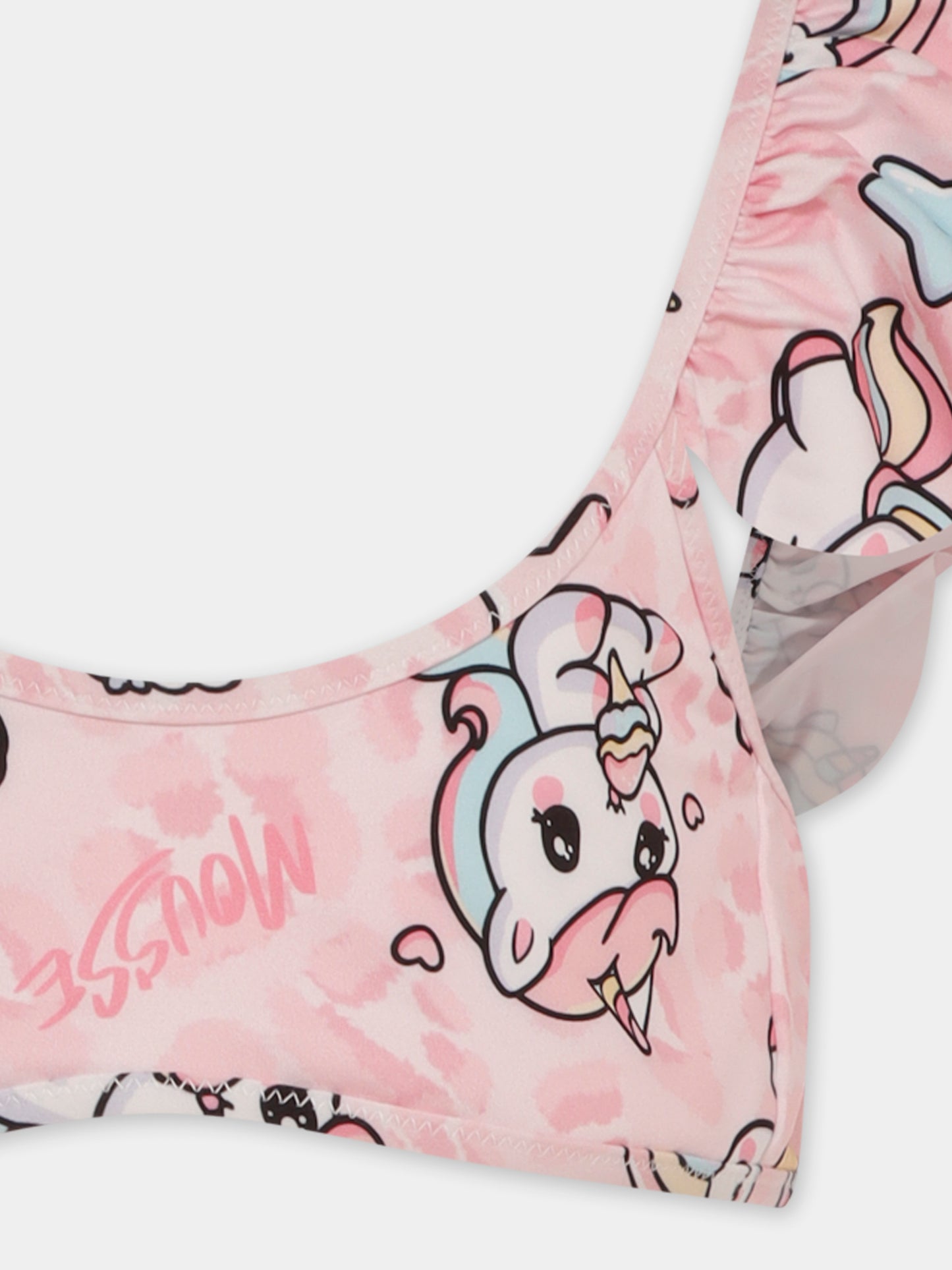 Bikini rose pour fille avec licorne