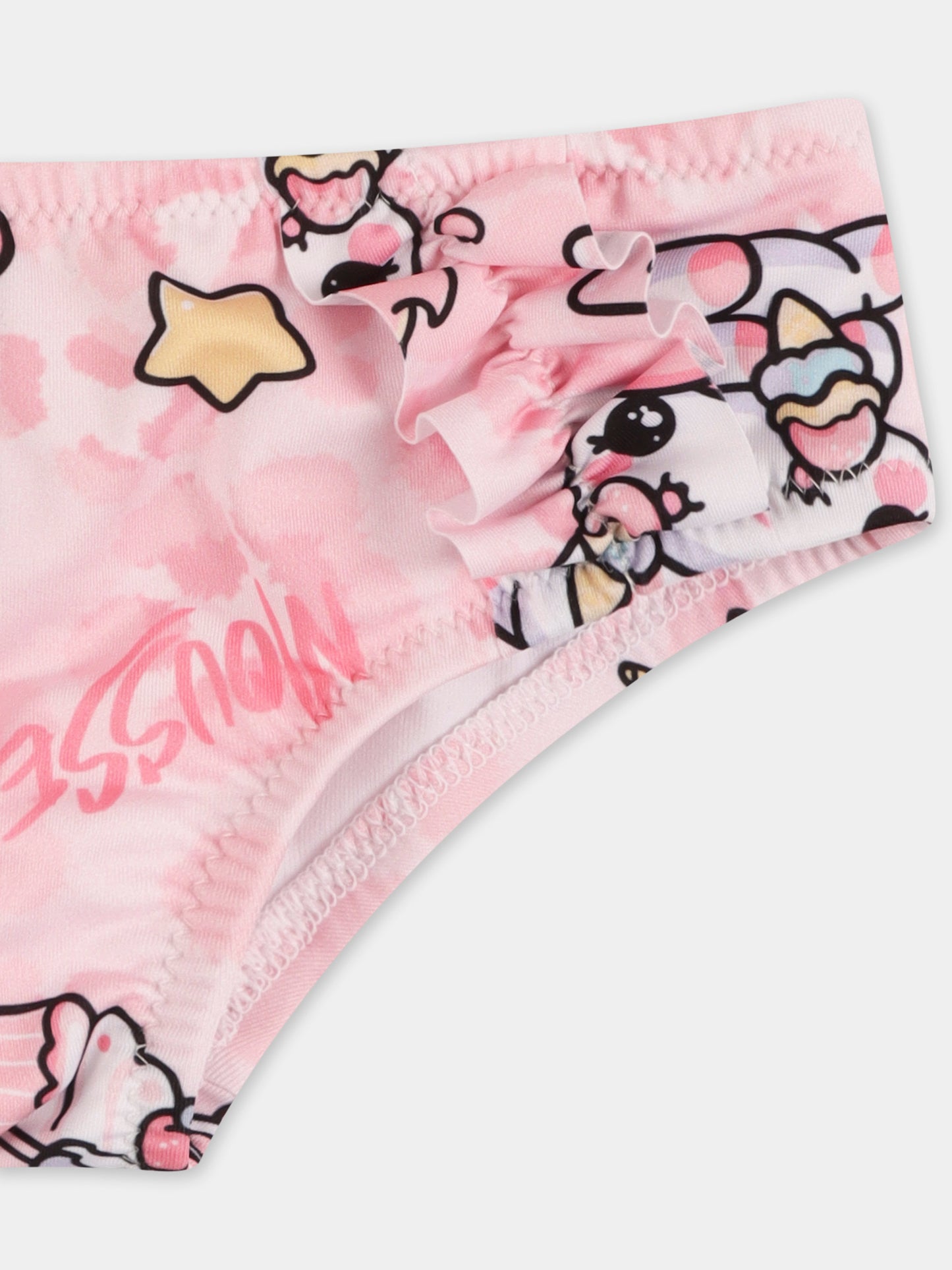 Slip de bain rose pour bébé fille avec licorne
