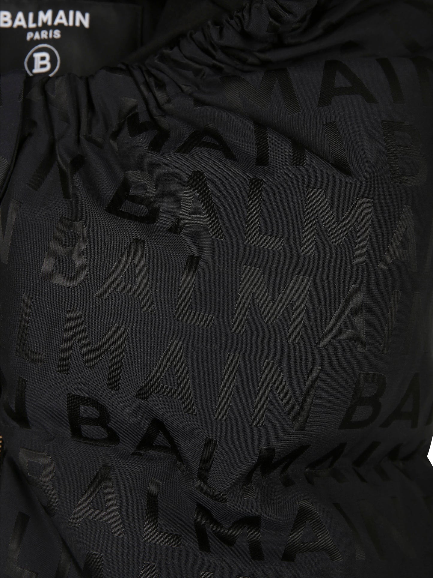Sacco nanna nero per neonati con logo all over,Balmain Kids,BT0520 B0056 930