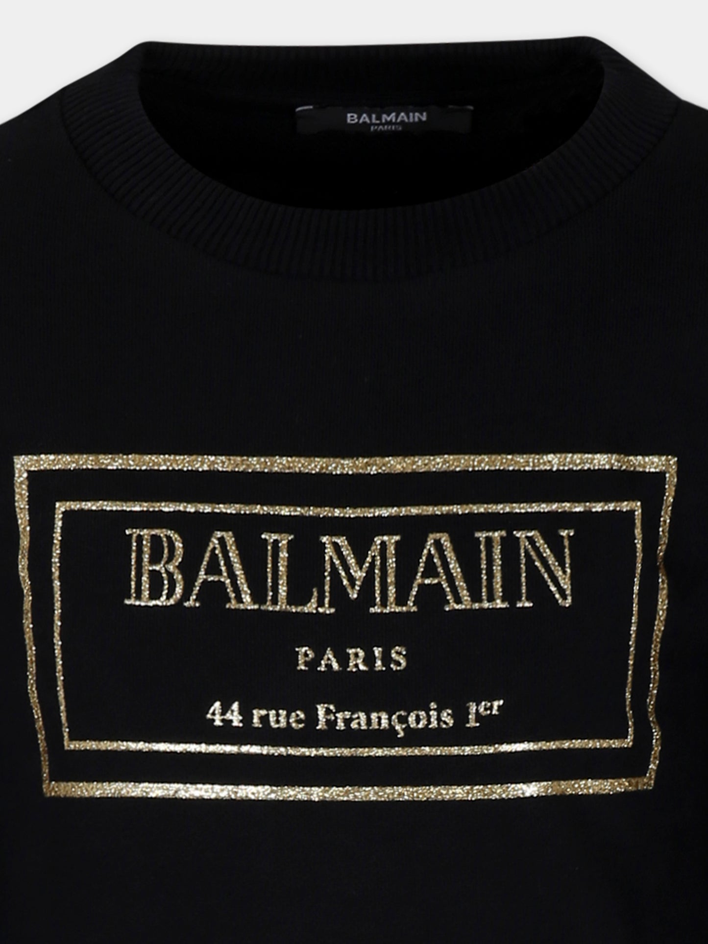 Vestito nero per bambina con logo,Balmain Kids,BT1C30 Z0081 930OR