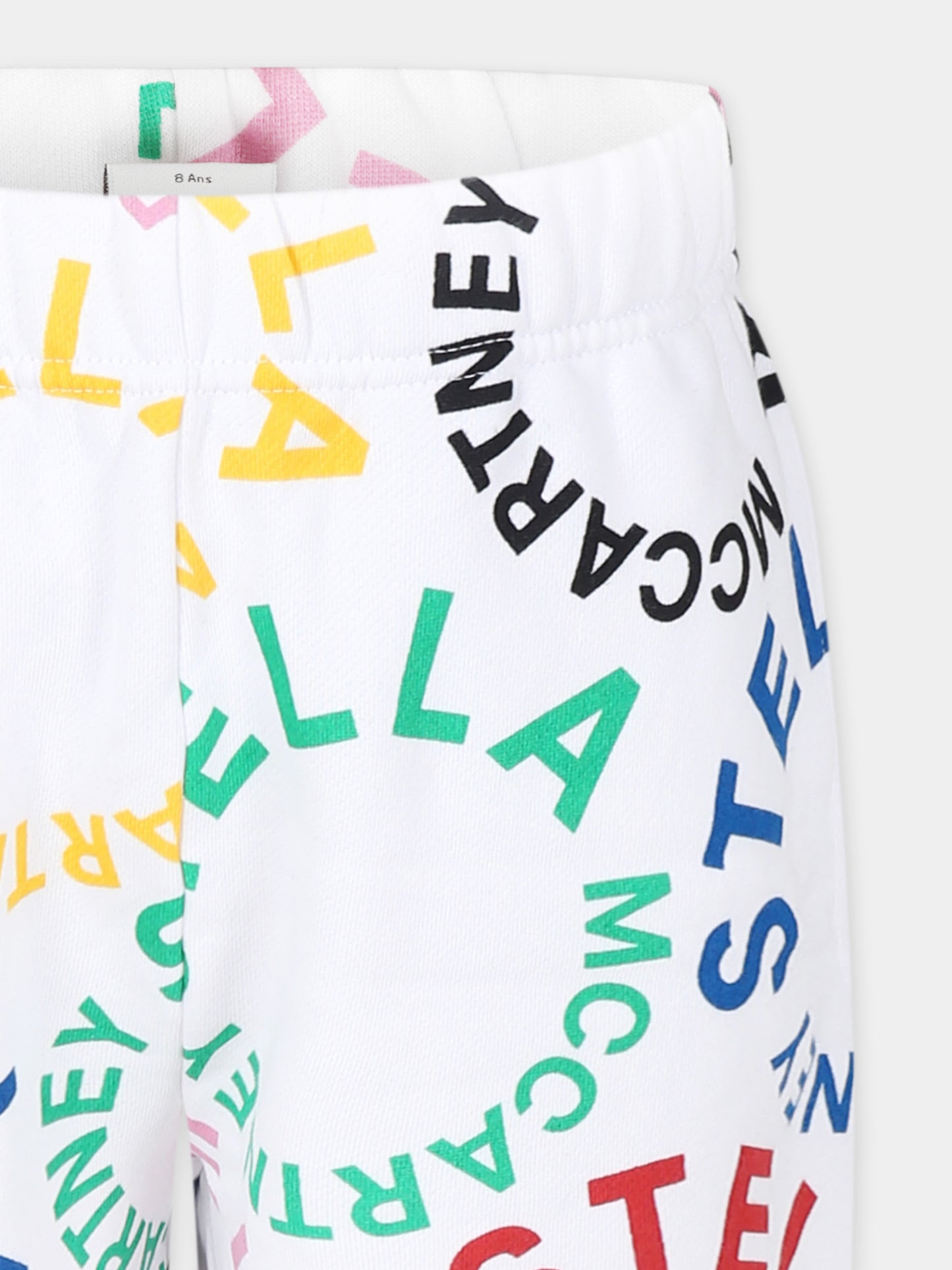 Pantaloni bianchi per bambina con logo all over,Stella Mccartney Kids,TT6D50 Z1333 100MC