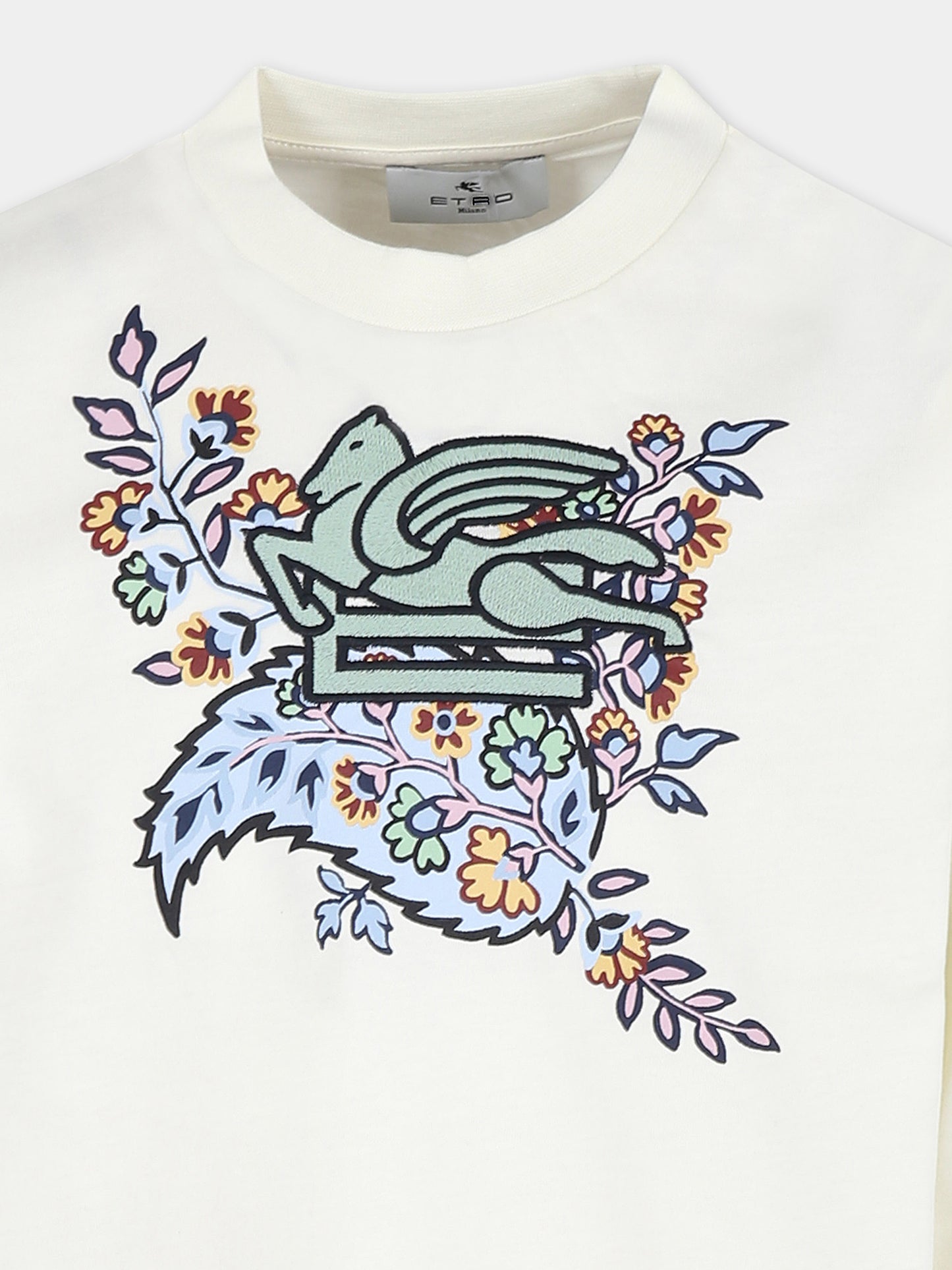 T-shirt ivoire pour fille avec Pégase