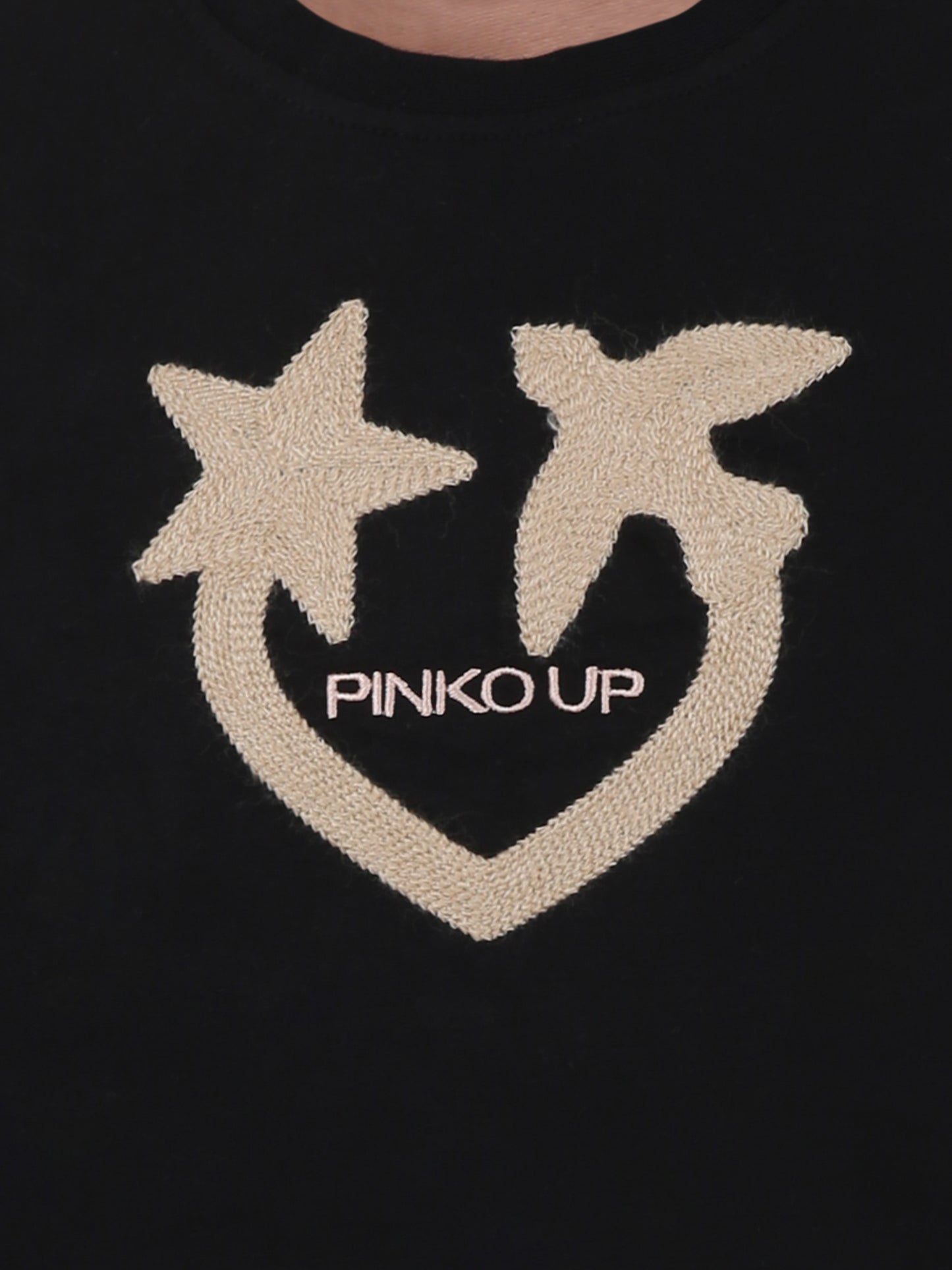 Felpa crop nera per bambina con logo,Pinko,F4PIJGSW050 110/85