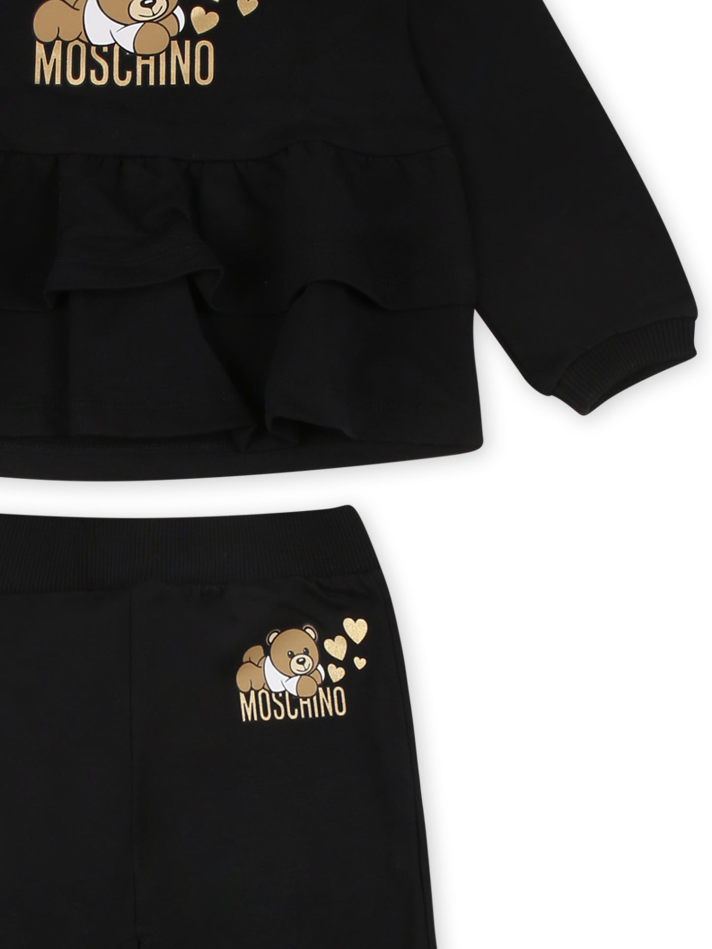 Completo beige per neonata con Teddy Bear,Moschino Kids,MDK02Z LDA16 60100