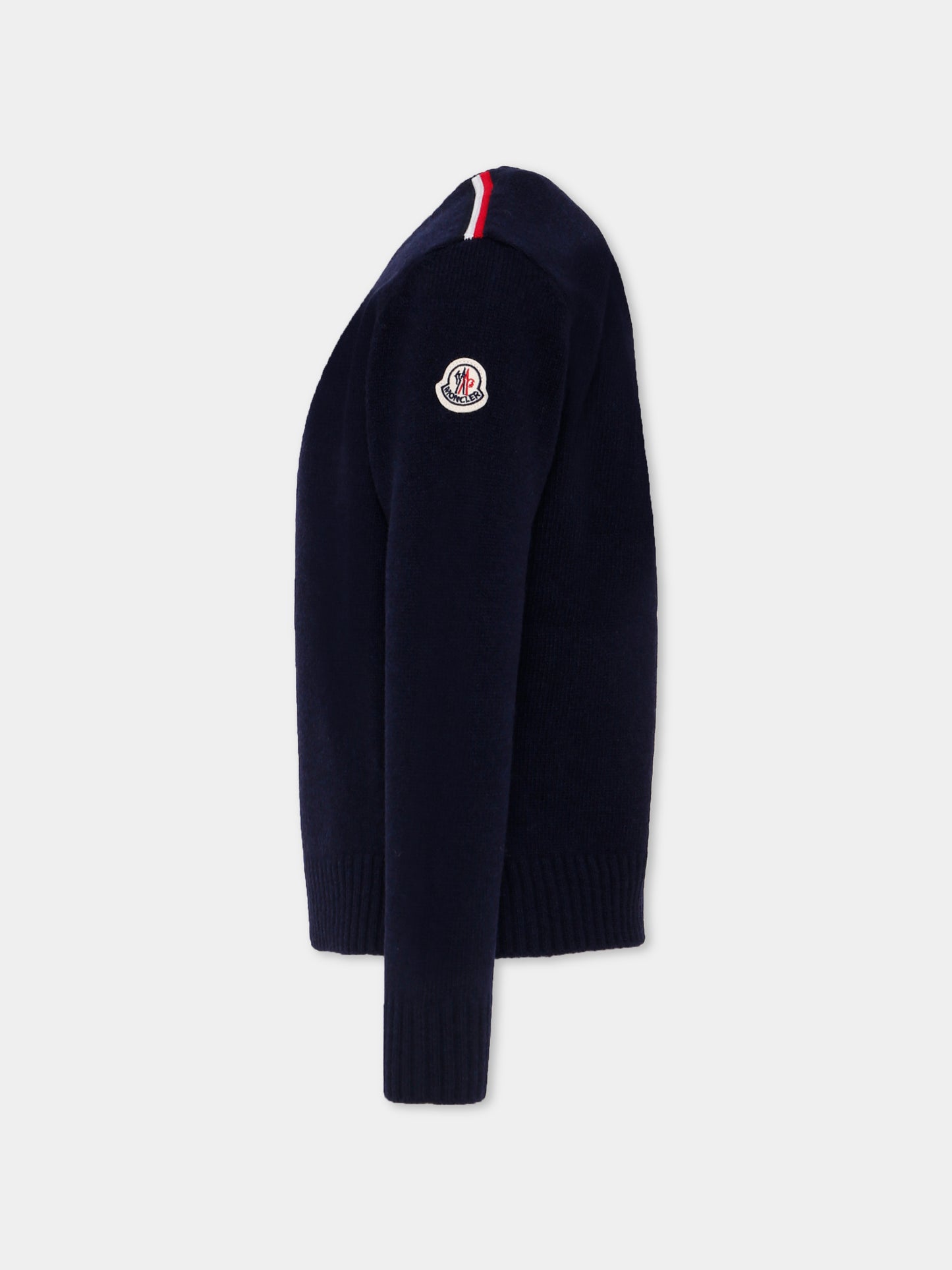 Maglione blu per bambino con logo,Moncler Kids,K2954 - 9C00001 - M1241 745