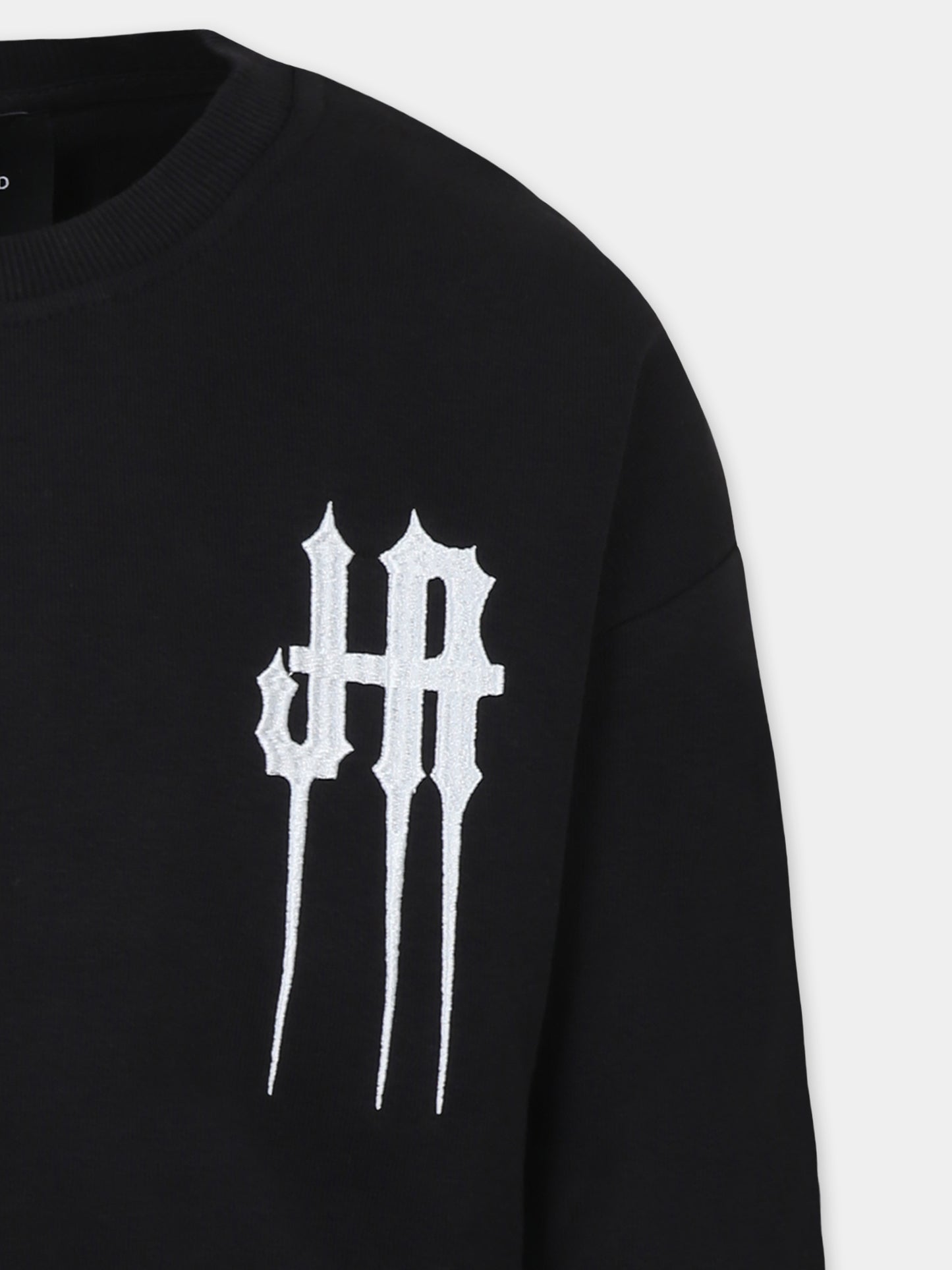 Felpa nera per bambino con ricamo,Richmond,RBA24030FE BLACK