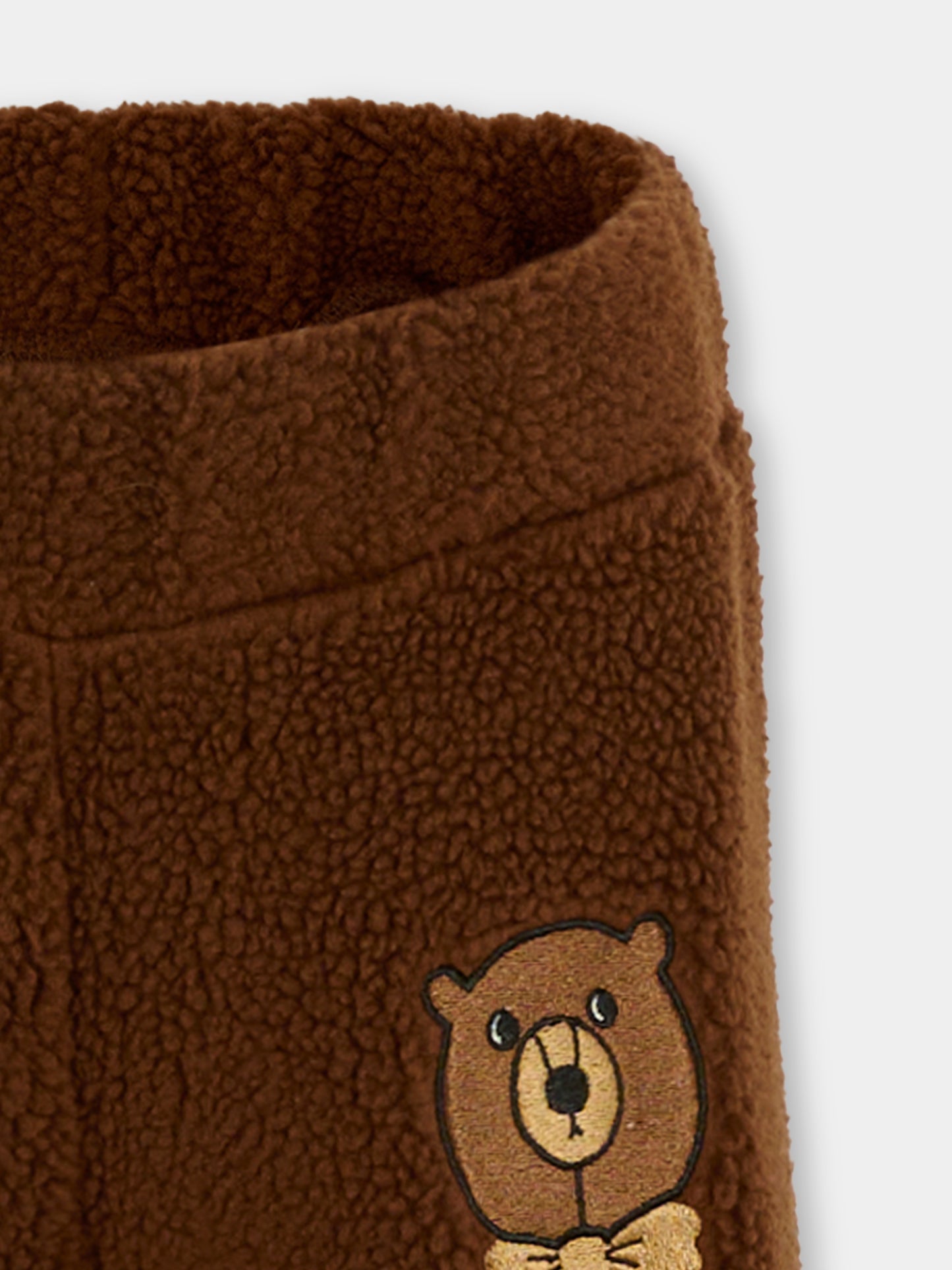 Pantaloni marroni per bambini con orso,Mini Rodini,2571012516