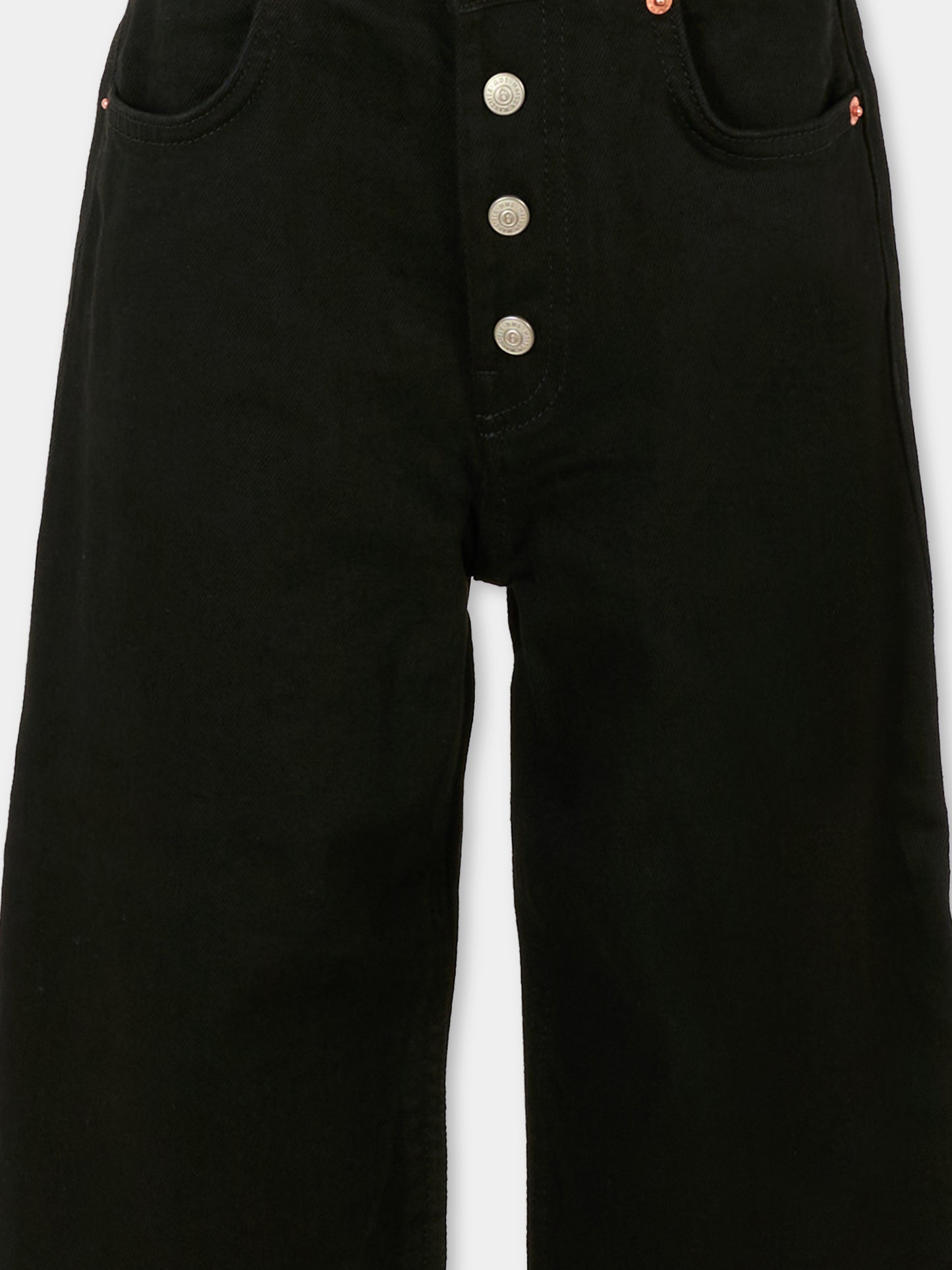 Jeans neri per bambini con patch logato,Mm6 Maison Margiela,M60053-MM06N-M6900