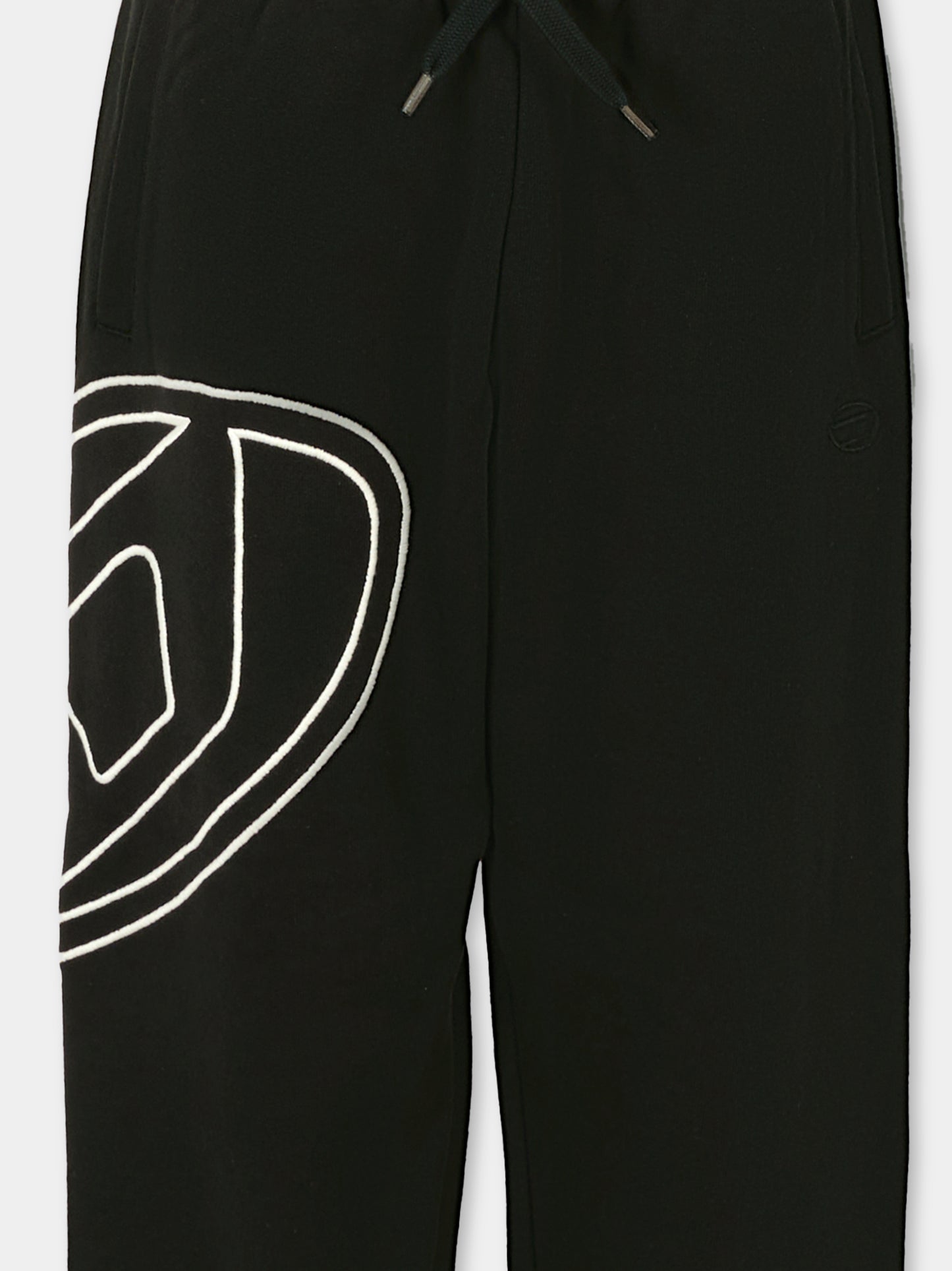 Pantaloni neri per bambino con logo bianco,Diesel,J02272-0GYCJ-K900