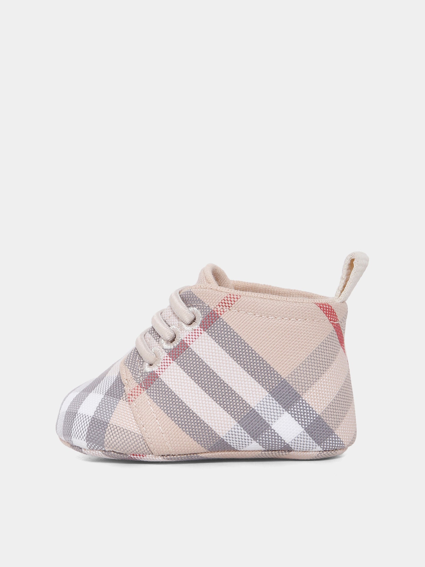 Sneakers beige per neonati con check vintage,Burberry Kids,8108372 A2205