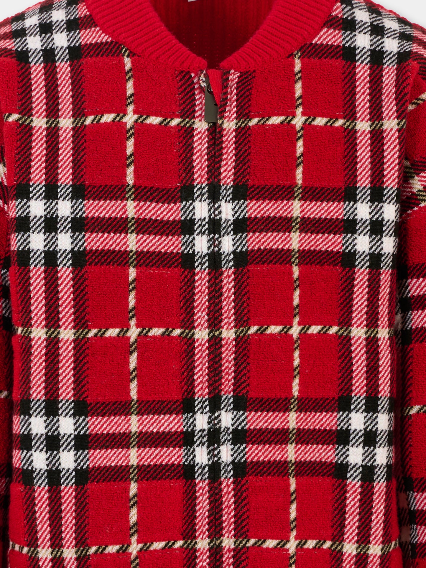 Maglione rosso per bambini con motivo tartan,Burberry Kids,8109461 C2960