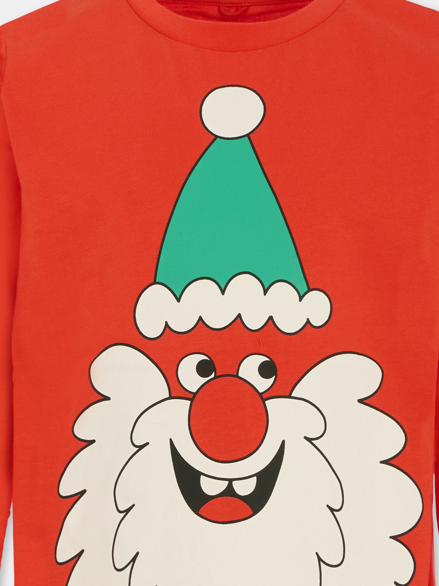 T-shirt rossa per bambini con babbo natale,Stella Mccartney Kids,TX8P00 Z0434 421