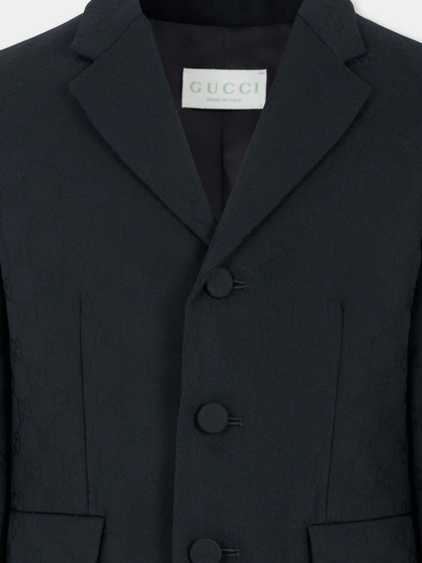 Giacca blu per bambino con GG,Gucci Kids,824828 XWA5C 4440