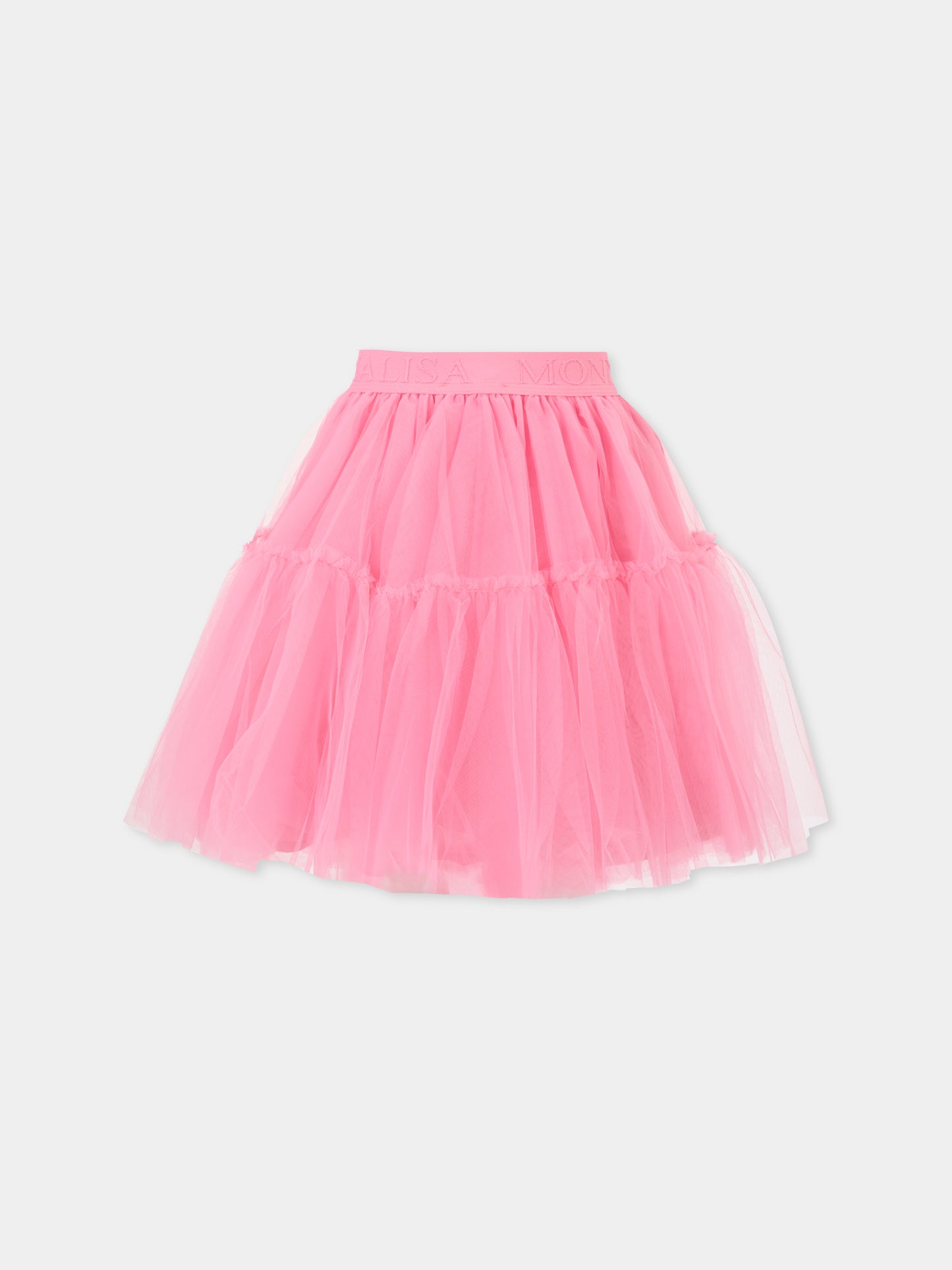 Gonna rosa per bambina con logo,Monnalisa,17FGON T9945 0093