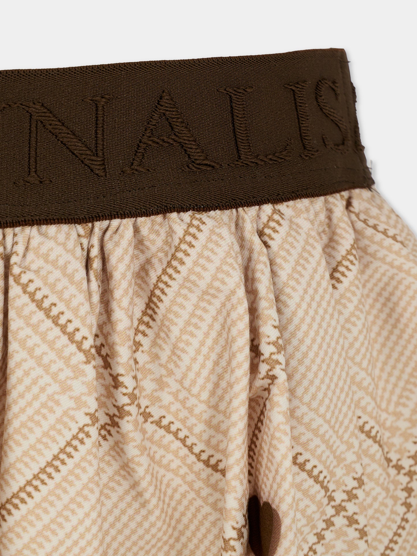 Gonna beige per bambina con orsetti,Monnalisa,11F705 6603 0106