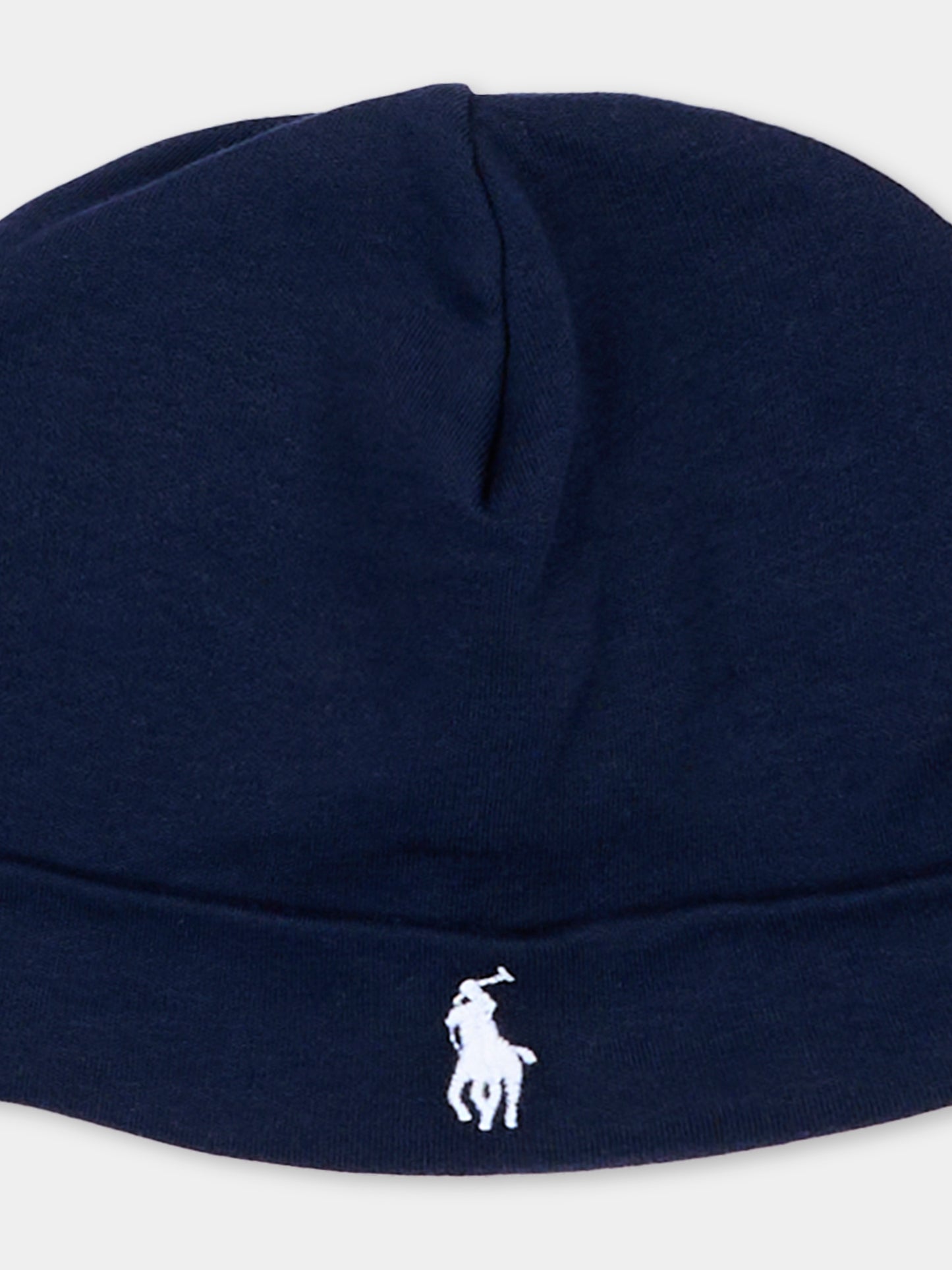 Cappello blu per neonati con Pony,Ralph Lauren Kids,552454003