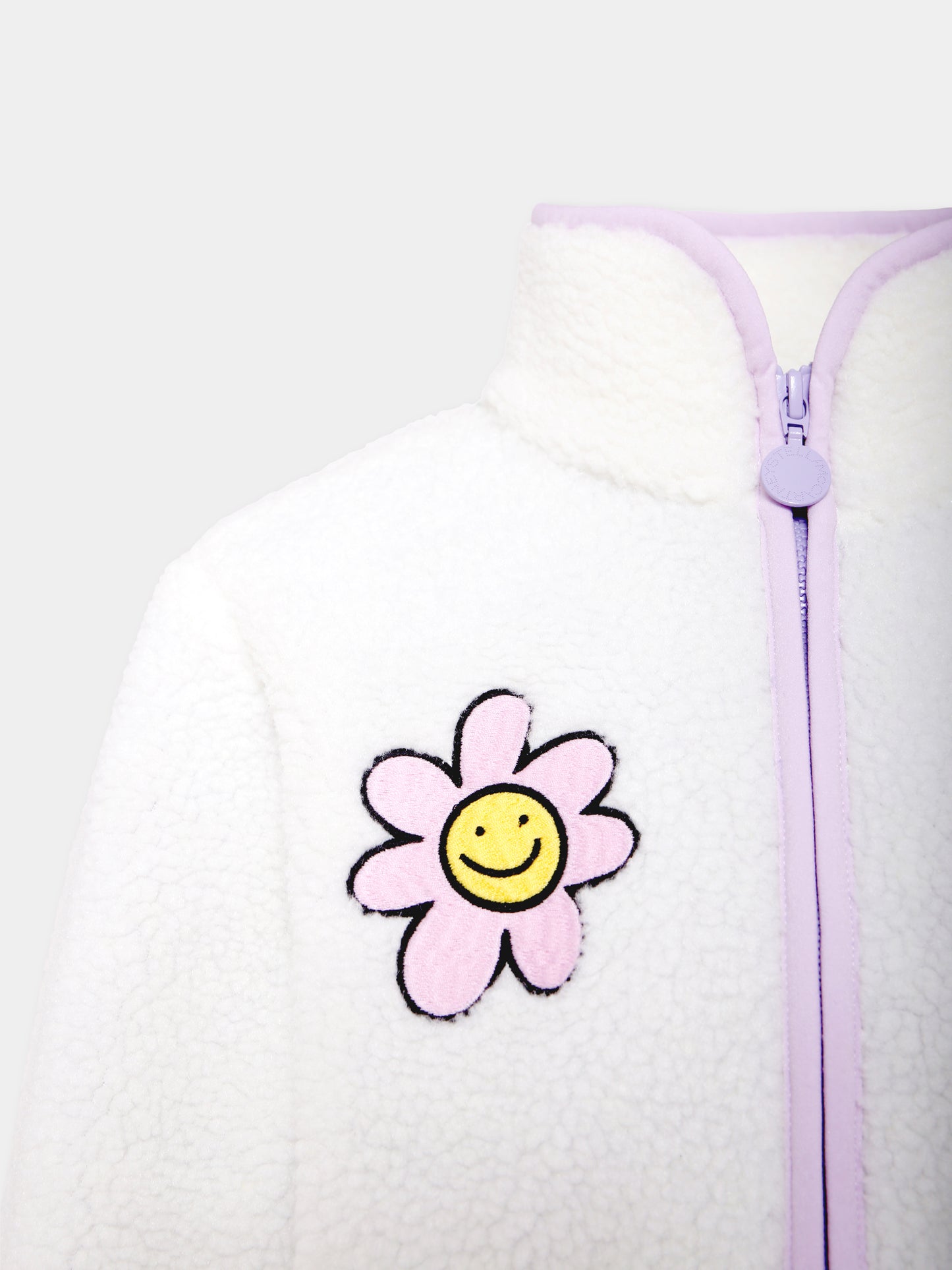 Ecopelliccia avorio per bambina con ricami,Stella Mccartney Kids,TX2A07 Z0506 101