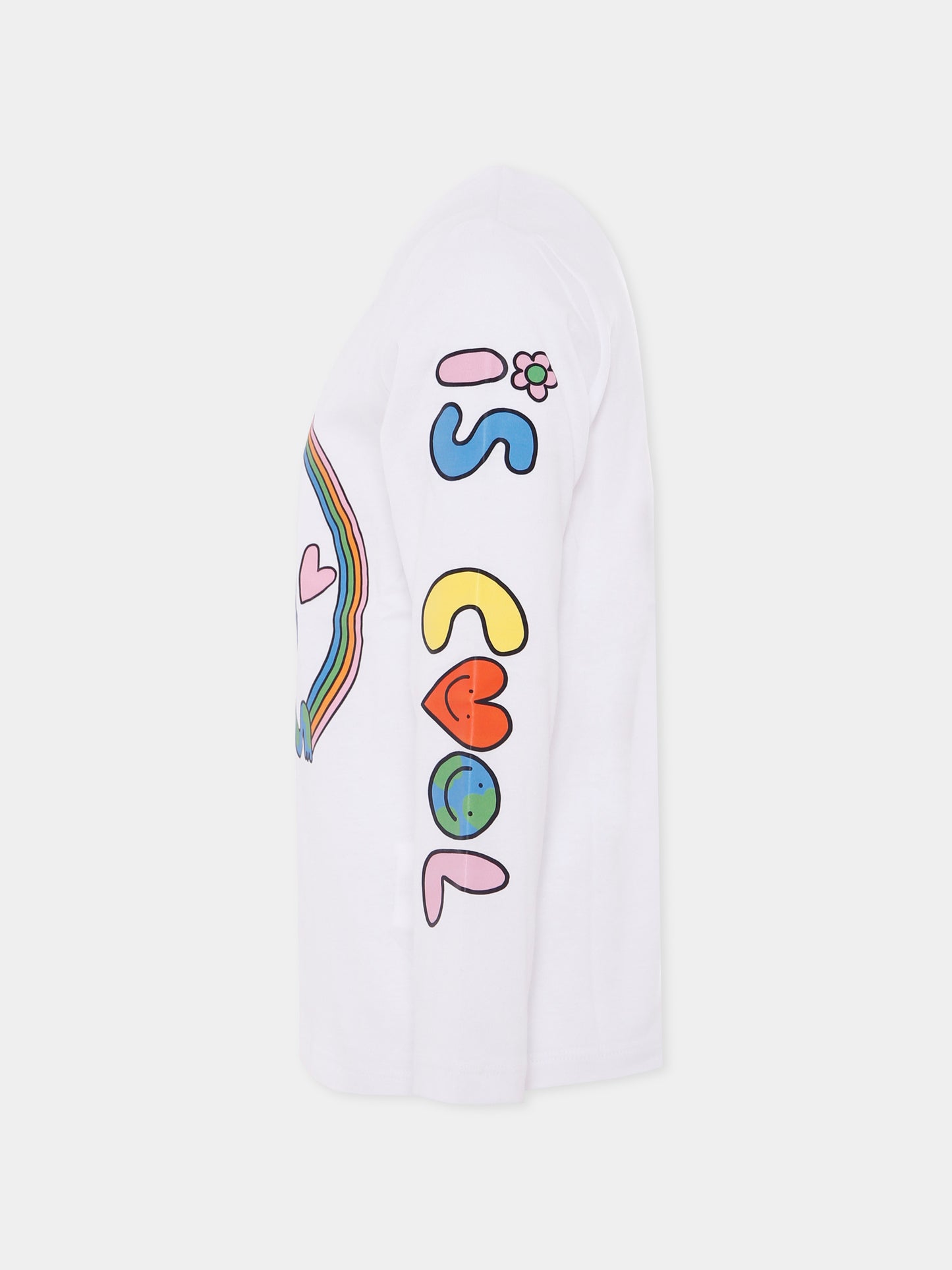 T-shirt bianca per bambini con stampa colorata,Stella Mccartney Kids,TX8A00 Z0434 100