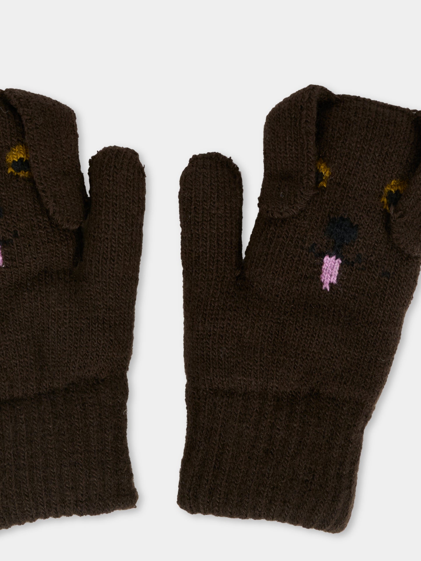 Guanti marroni per bambini con cane,Molo,7W25S102 5522