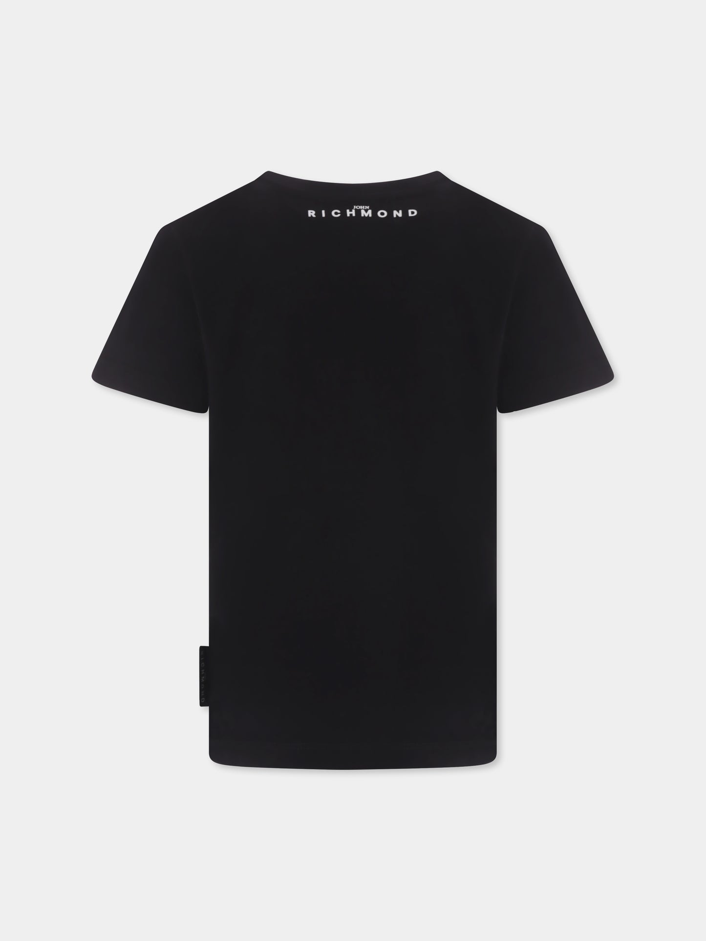 T-shirt nera per bambini con slogan,Richmond,RBP25094TS BLACK