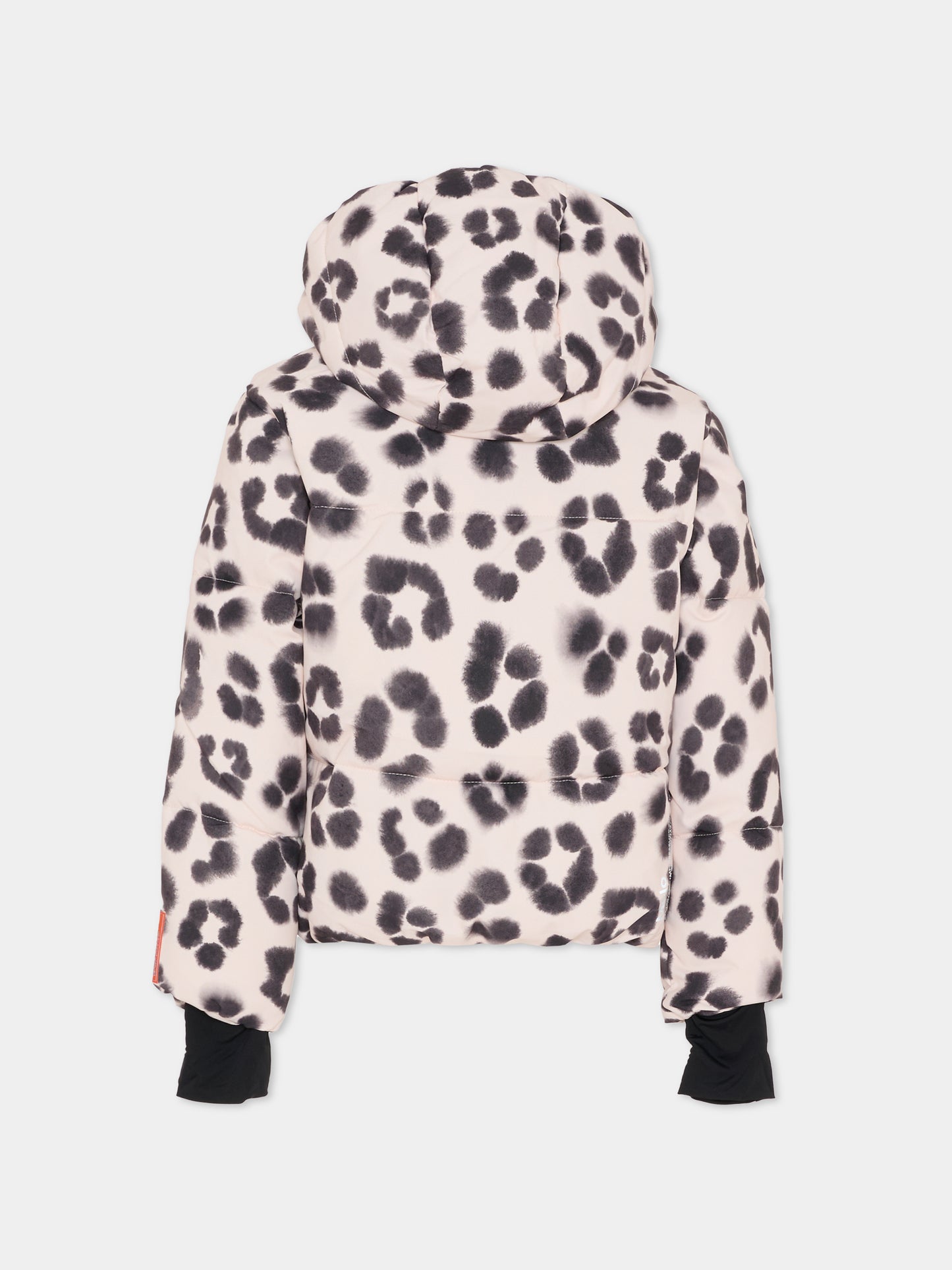 Piumino da neve Hansine Pro beige per bambina con stampa animalier,Molo,5W25M311 9363