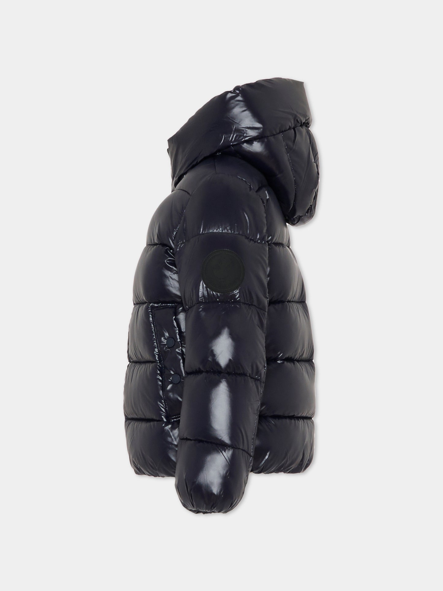 Piumino Ulya blu per bambina con logo,Save The Duck Kids,J31989G LOVE21 90010