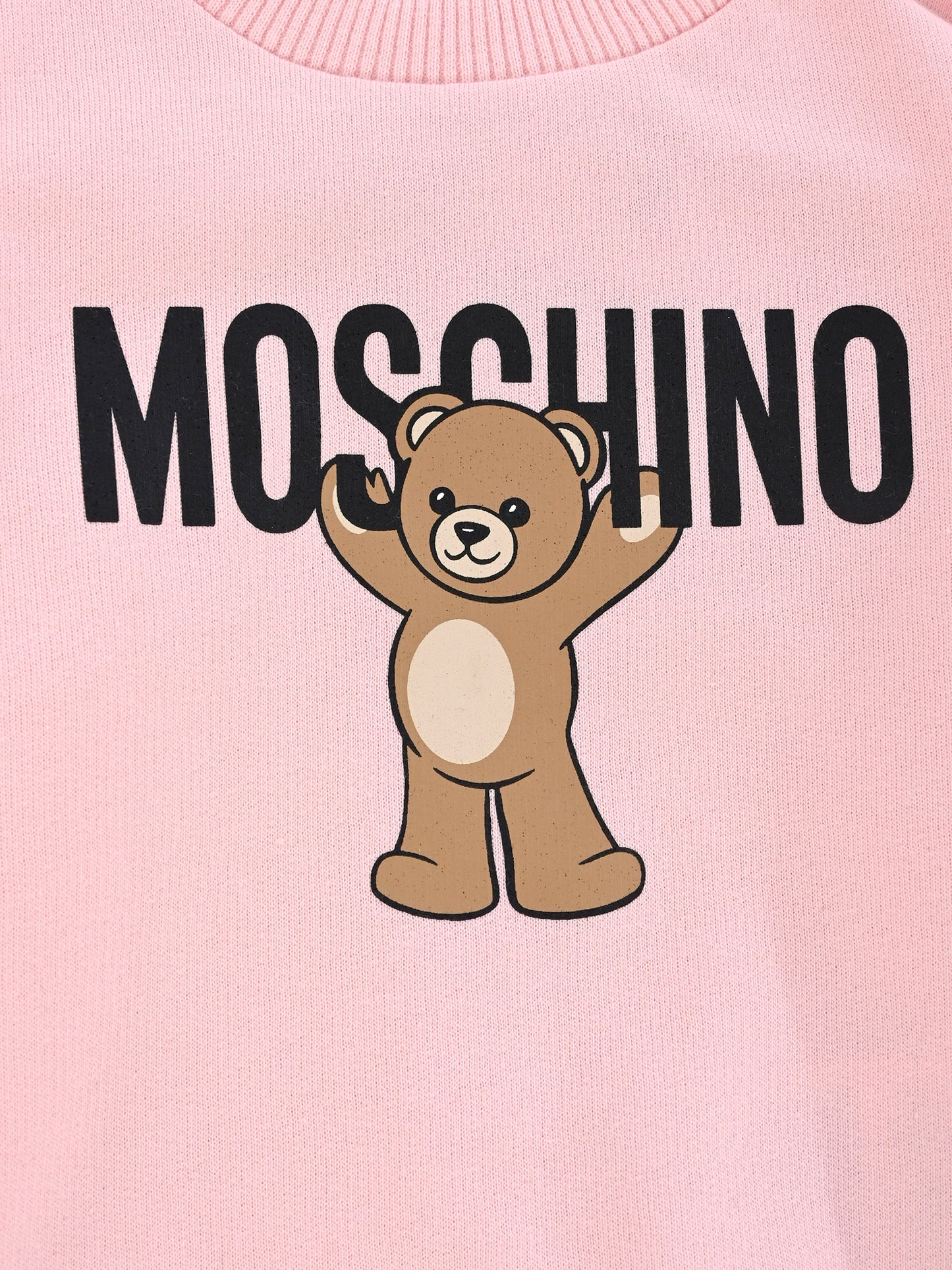 Felpa rosa per neonata con logo e Teddy Bear,Moschino Kids,MNF060 LCA40 50209