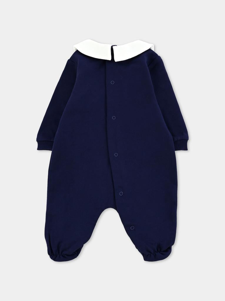 Tutina blu per neonato con Teddy Bear,Moschino Kids,MXY037 LCA40 40016