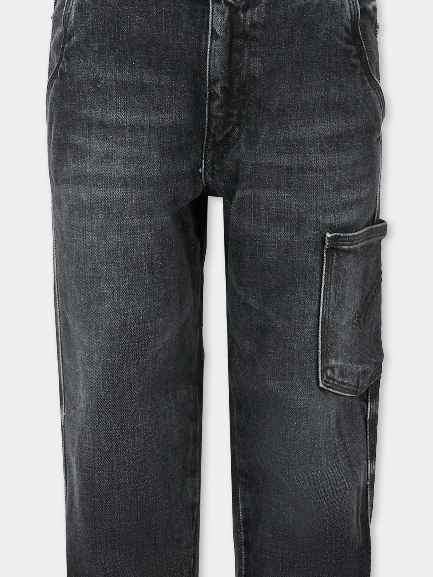 Jeans neri per bambino con logo,Dondup Kids,DMPA169 C DS041 N000