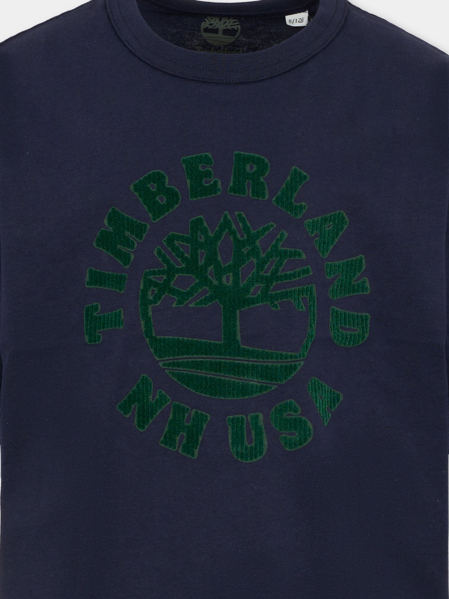 T-shirt blu per bambino con logo,Timberland,T60532 85T