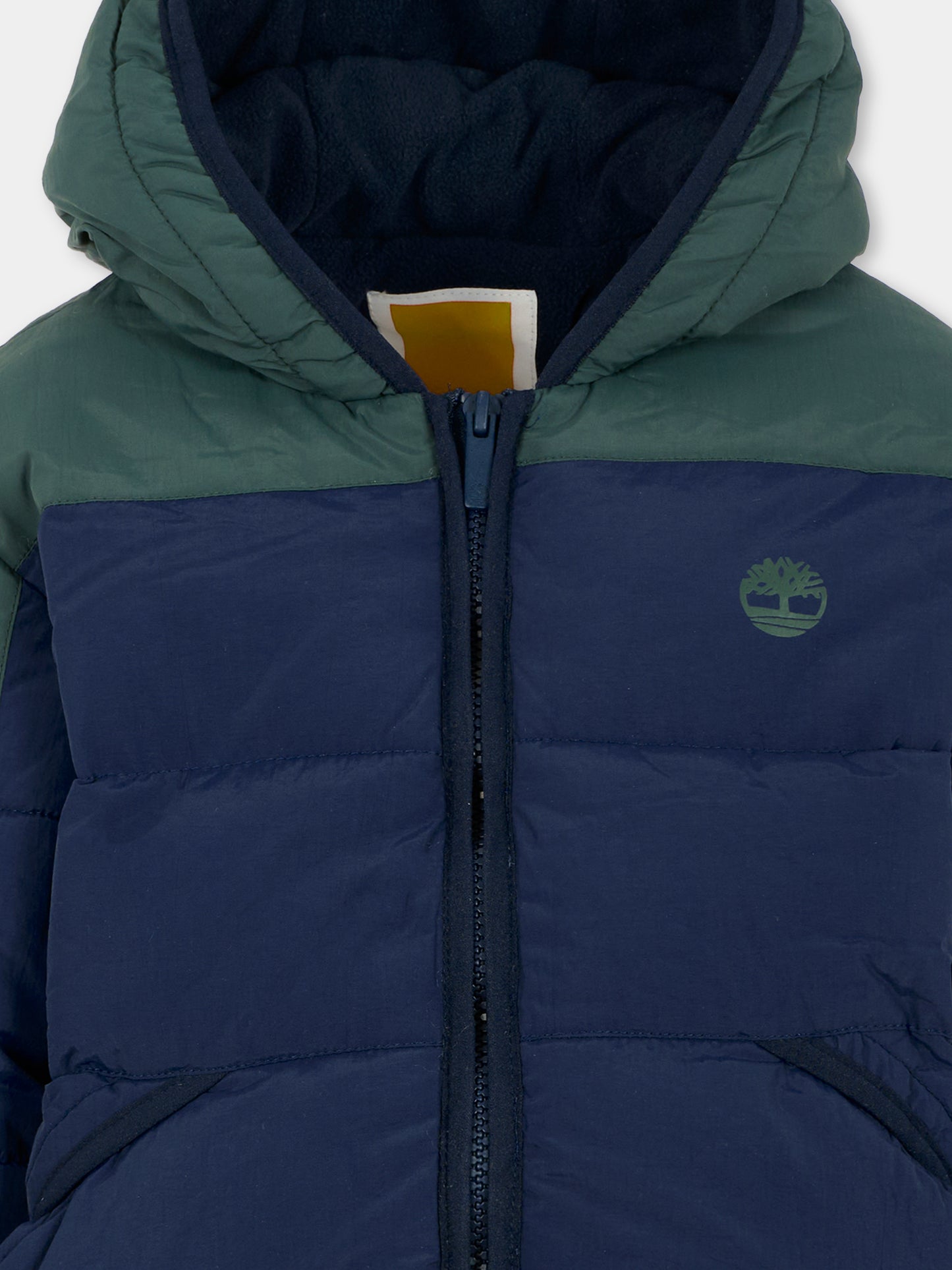 Piumino blu per bambino con logo,Timberland,T60554 672