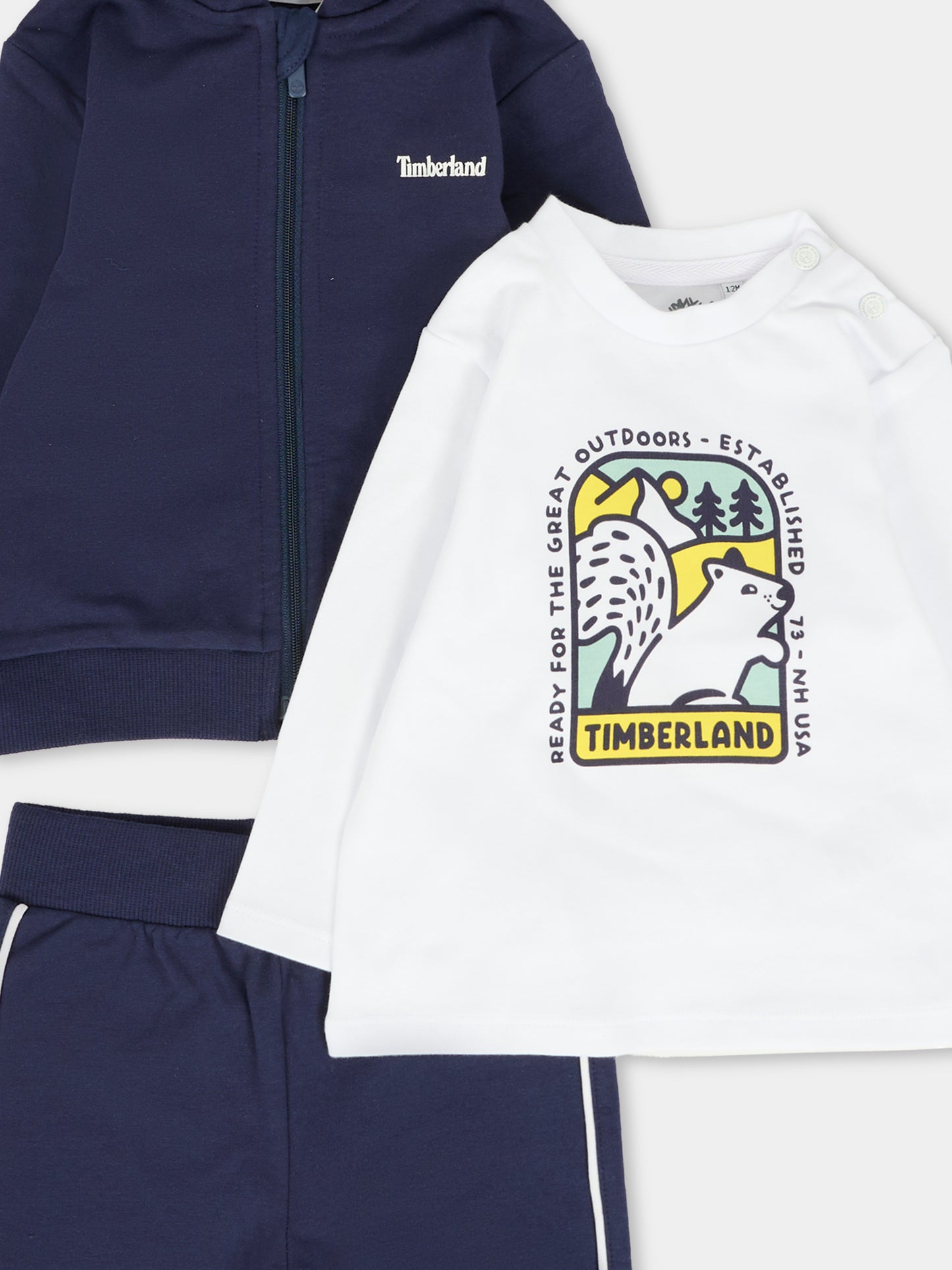 Completo blu per neoanto con scoiattolo e logo,Timberland,T60618 85T