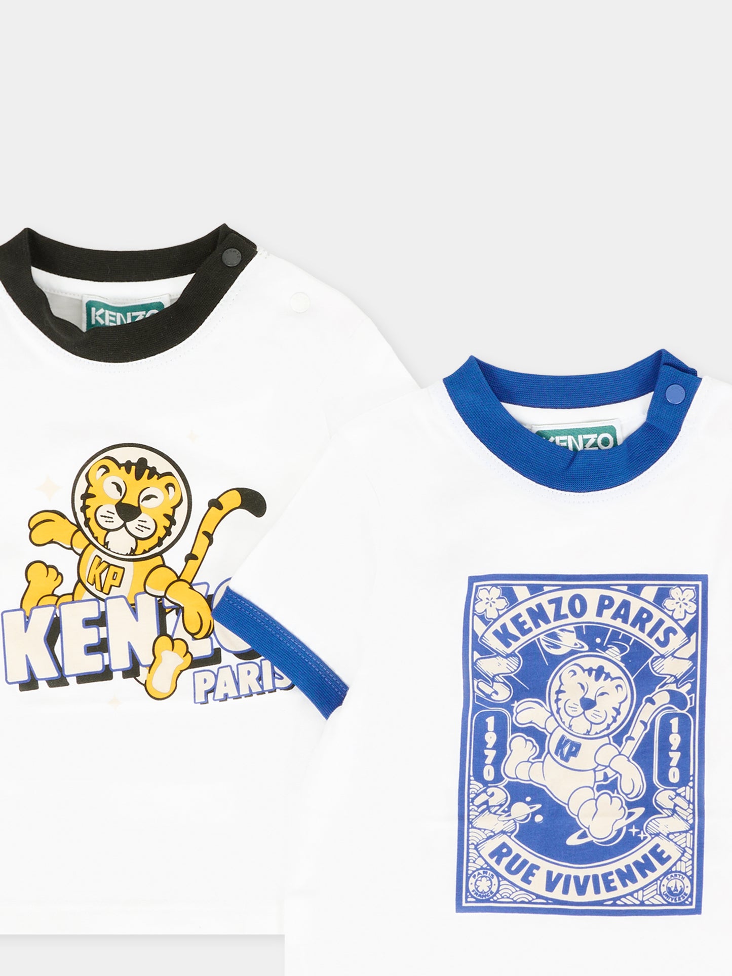 Set t-shirt bianco per neonato con tigre,Kenzo Kids,K61298 N50